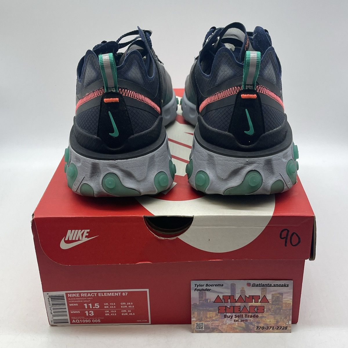 Nike React element 87 Neptune green Size US 11.5 / EU 44-45 - 3 Thumbnail