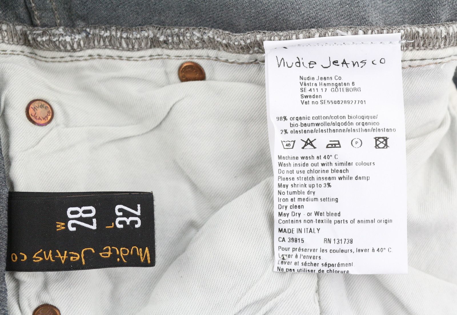 Nudie Jeans W28/L32 Grey Faded Organic Skinny Denim Jeans 87256 Size US 28 / EU 44 - 6 Thumbnail
