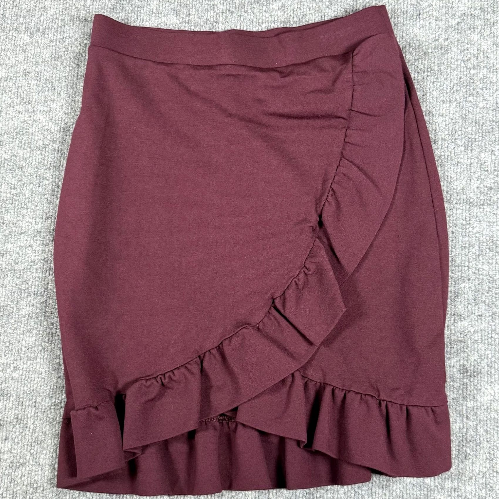 Loft LOFT Skirt Womens XS Petite Ruffle Wrap Pull On Purple Short Petites Size 26" / US 2 / IT 38 - 3 Thumbnail