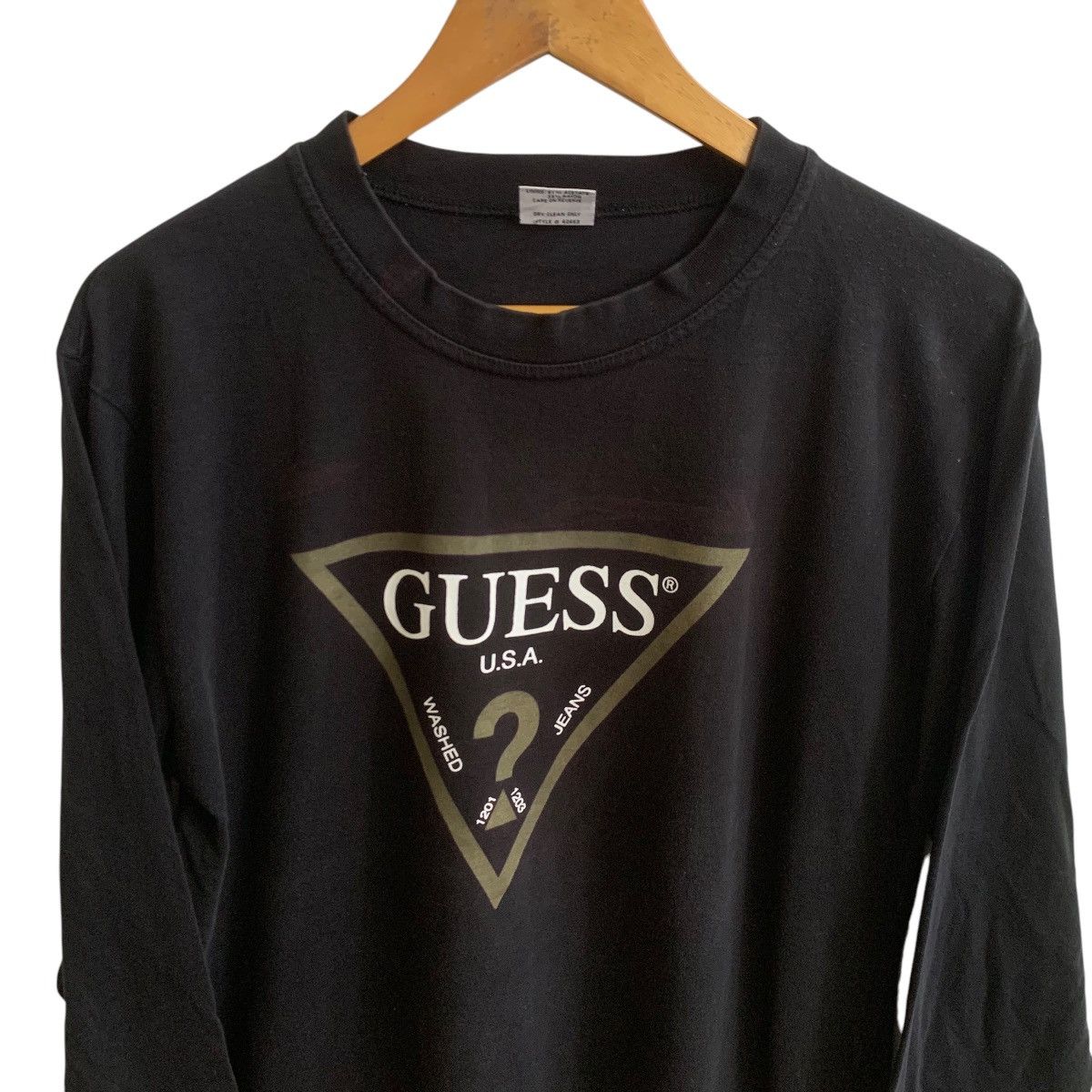 Guess × Vintage Black Vintage Big Logo Guess Long Sleeve Shirt Small Size US S / EU 44-46 / 1 - 2 Thumbnail