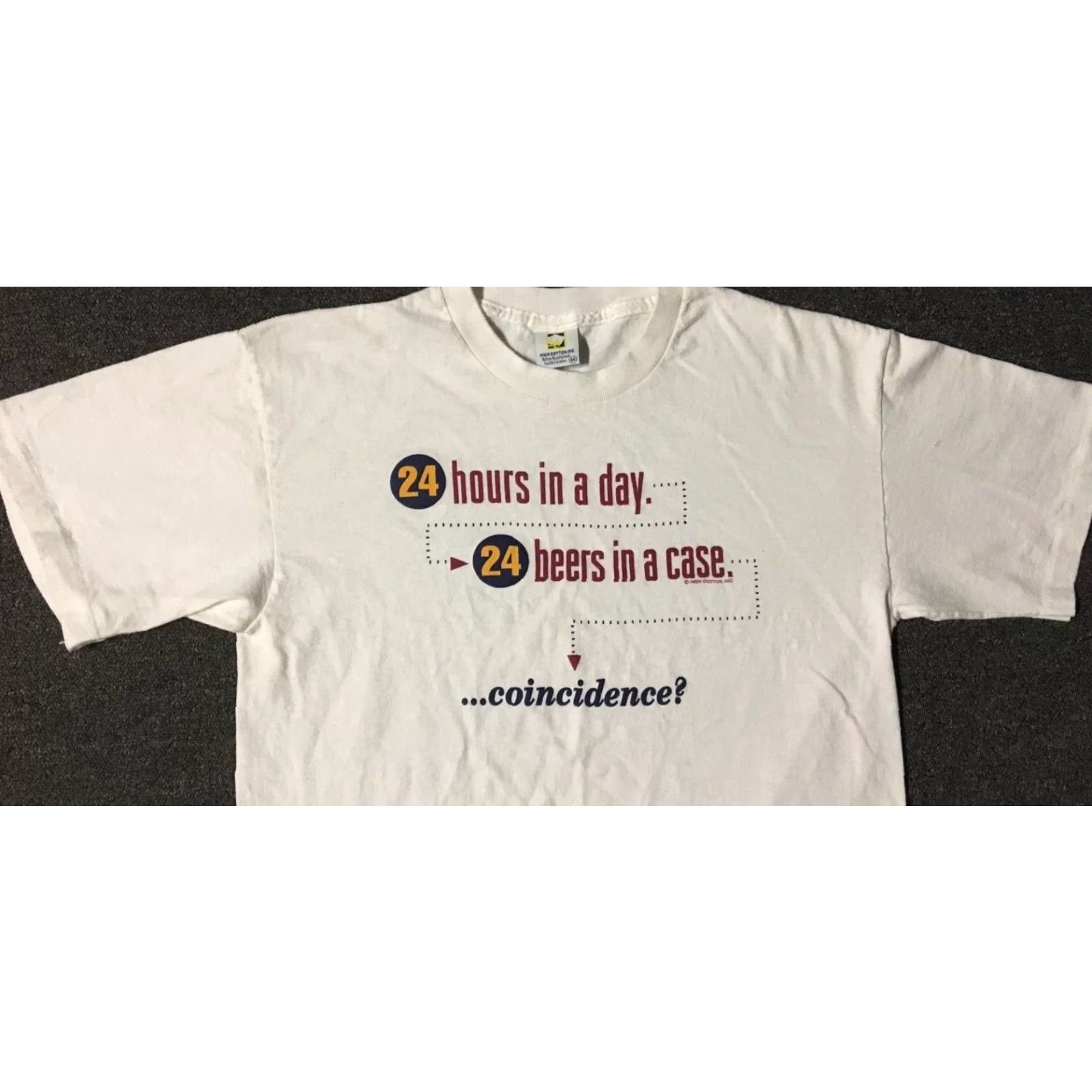 Vintage VINTAGE 90s 24 Hours 24 Beers Shirt S USA Funny Saying Bar Drinking Grunge 80s Single Stitch Men T-Shirt White Small Size US S / EU 44-46 / 1 - 5 Thumbnail
