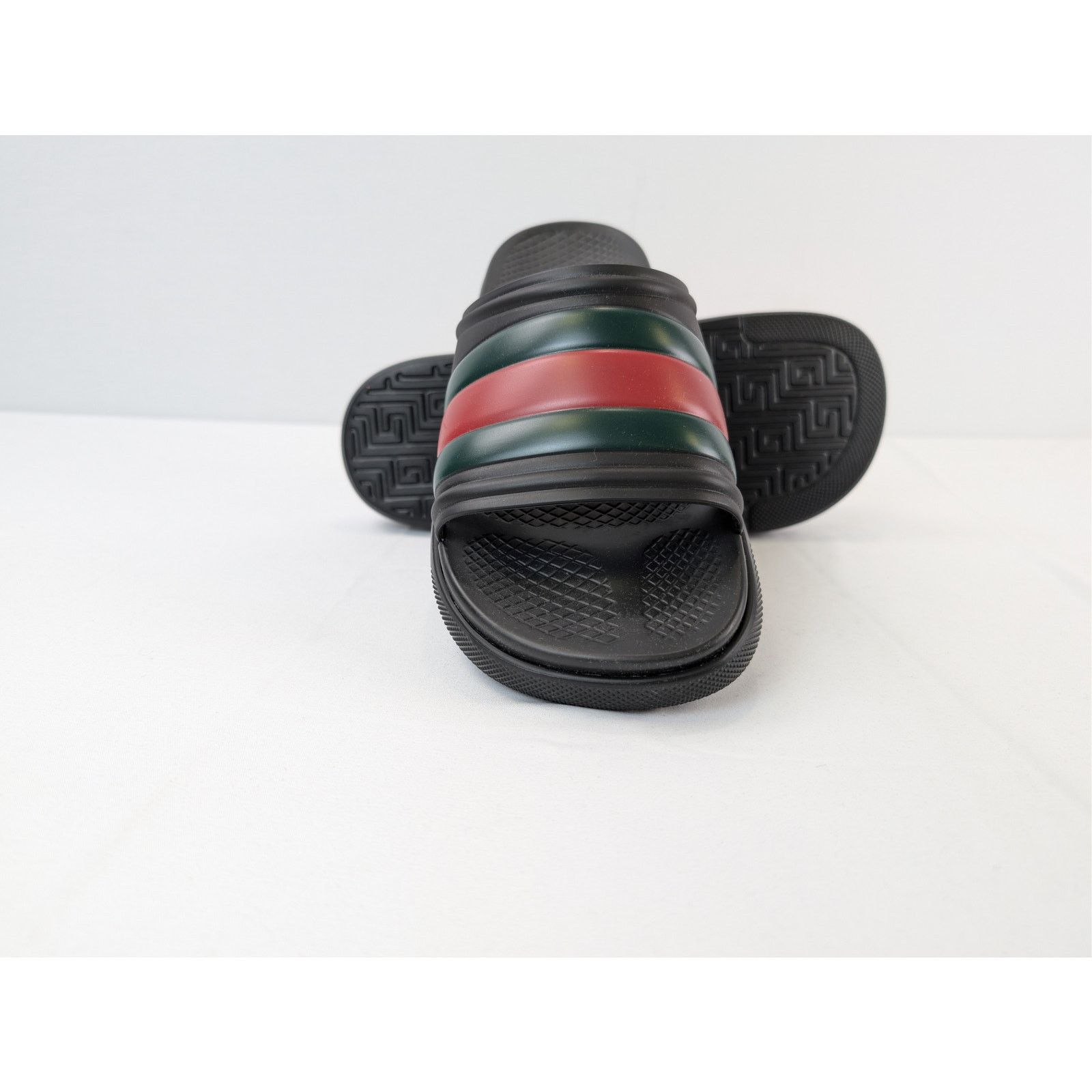 Gucci o1rshd1 Men's Web Slide Sandal Slipper with signature green Size US 11.5 / EU 44-45 - 9 Thumbnail