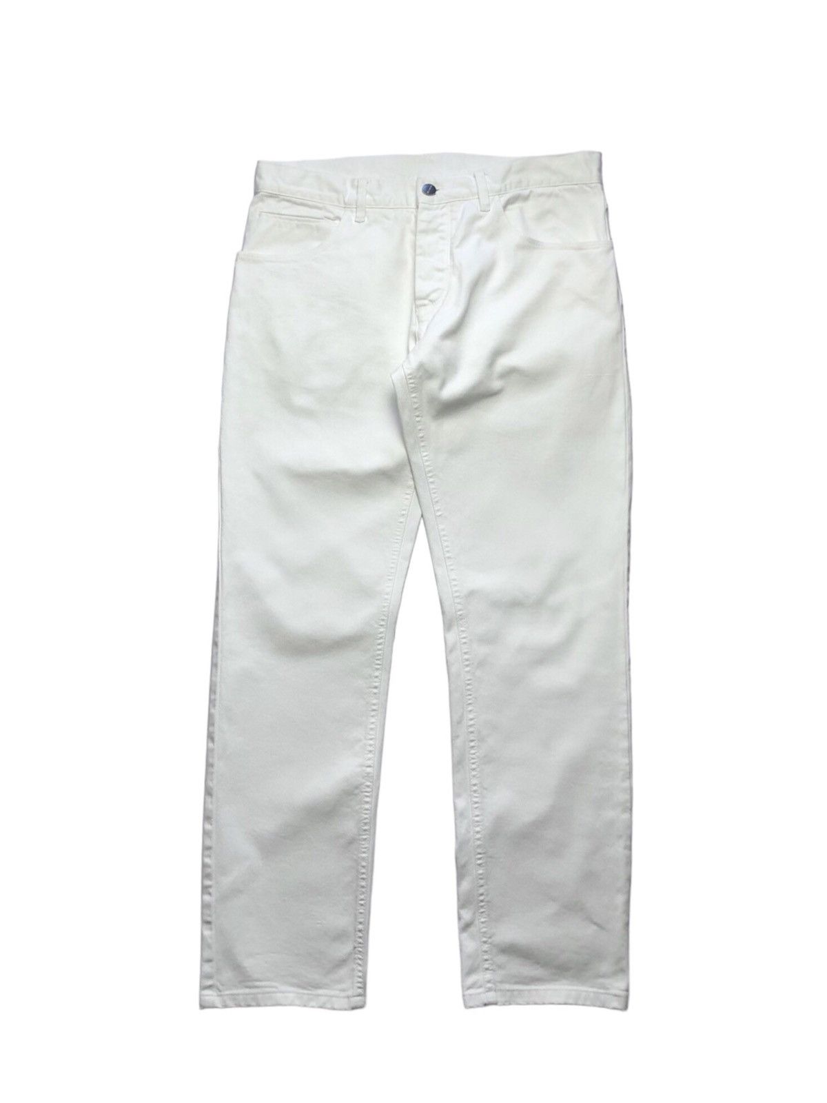 Jil Sander SS11 Jil Sander by Raf Simons white cotton denim pants Size US 32 / EU 48 - 1 Thumbnail