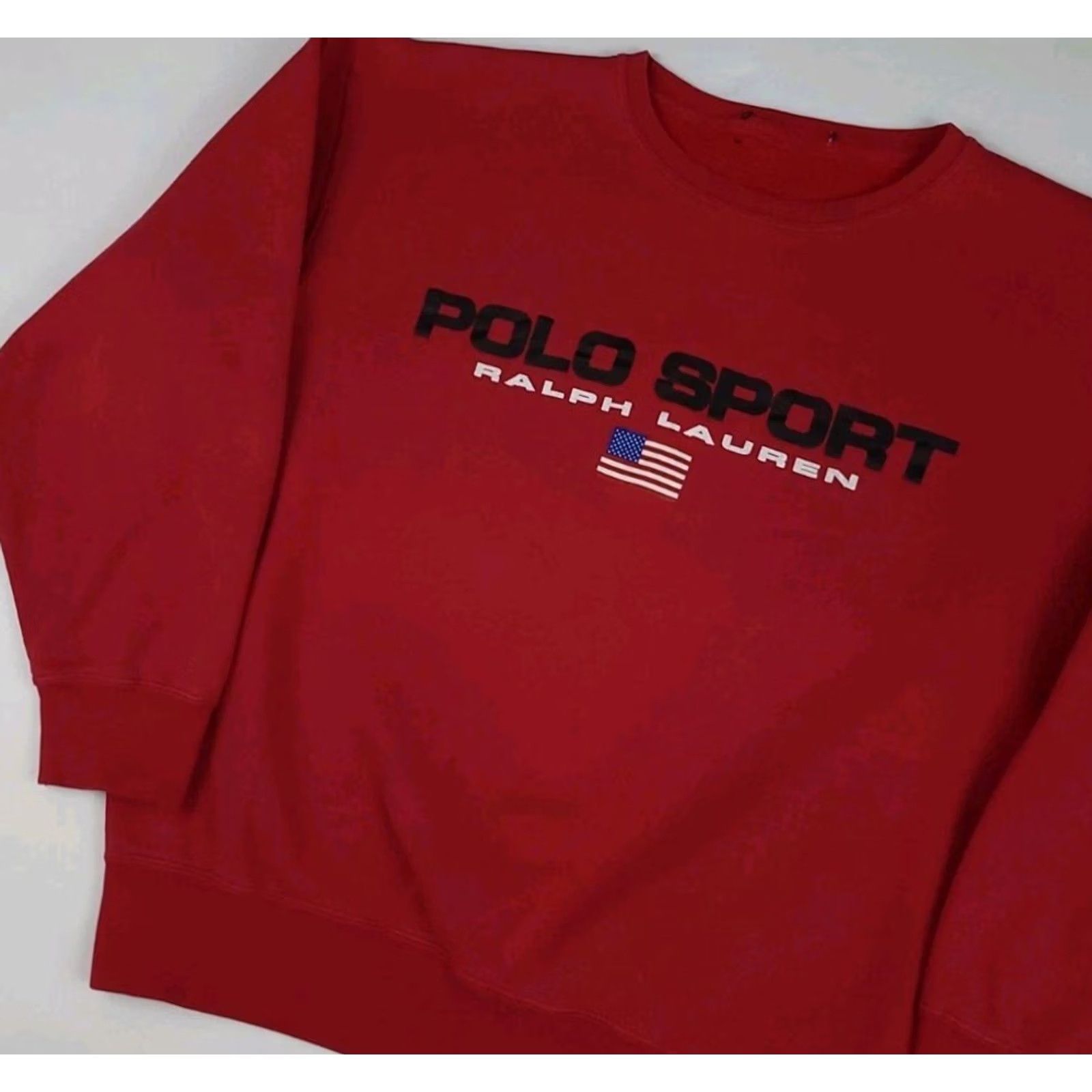 Vintage VINTAGE Polo Sport Ralph Lauren Sweatshirt 90s Red Crew Neck Spellout Flag RL USA Men M/L size Shirt Pullover Womens/Mens? Size US M / EU 48-50 / 2 - 2 Thumbnail