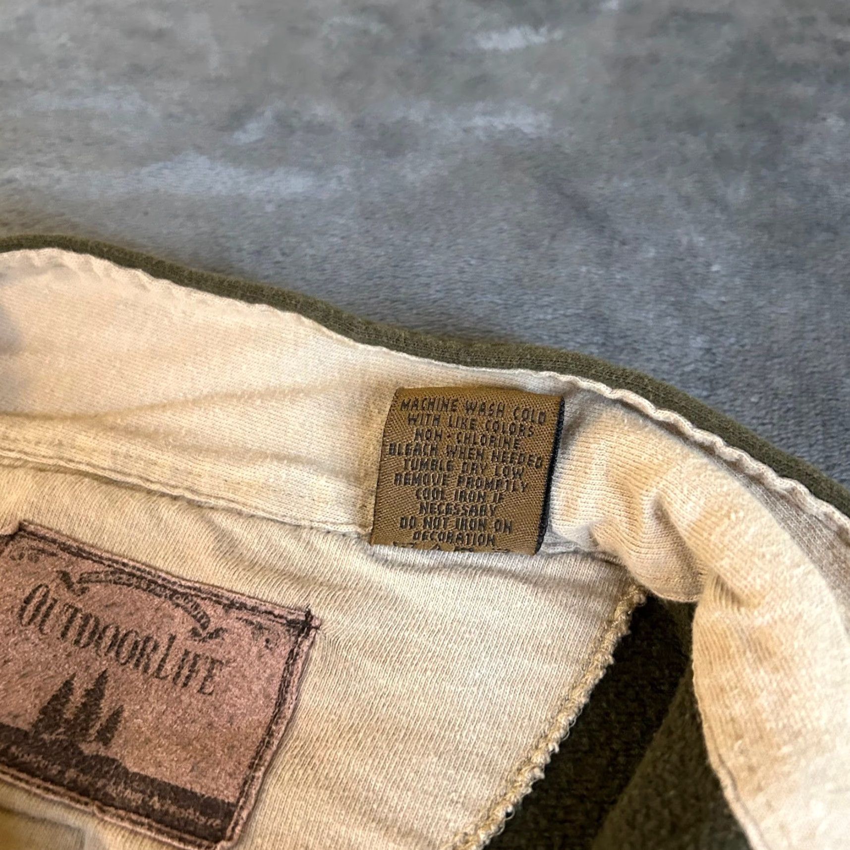 Olive Outdoor Life Quarter Zip Pullover Olive Green Sweatshirt Casual Mens Large Size US L / EU 52-54 / 3 - 6 Thumbnail
