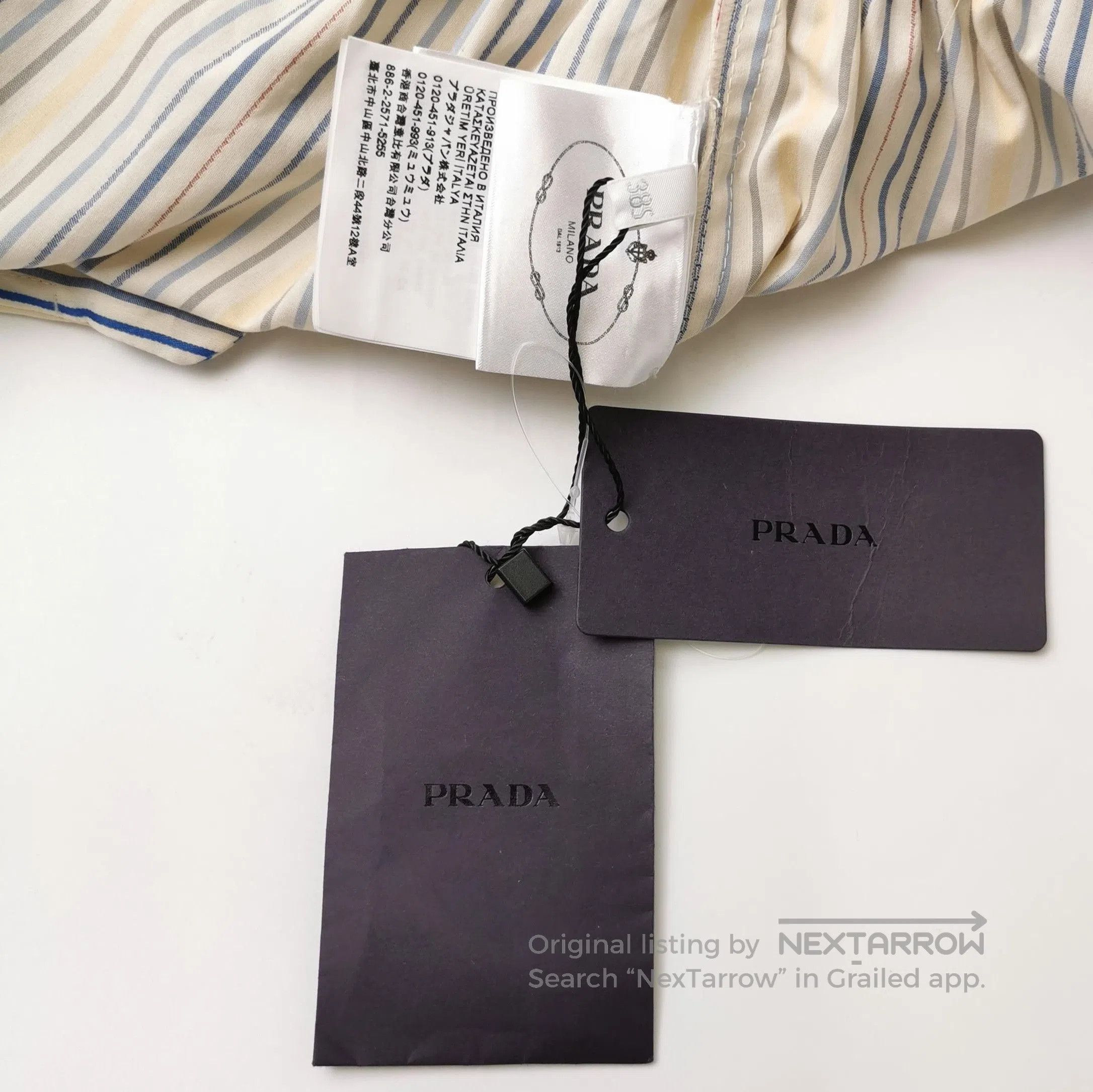 Prada Prada Striped Long Sleeve Mermaid Dress . Size S / US 4 / IT 40 - 3 Thumbnail