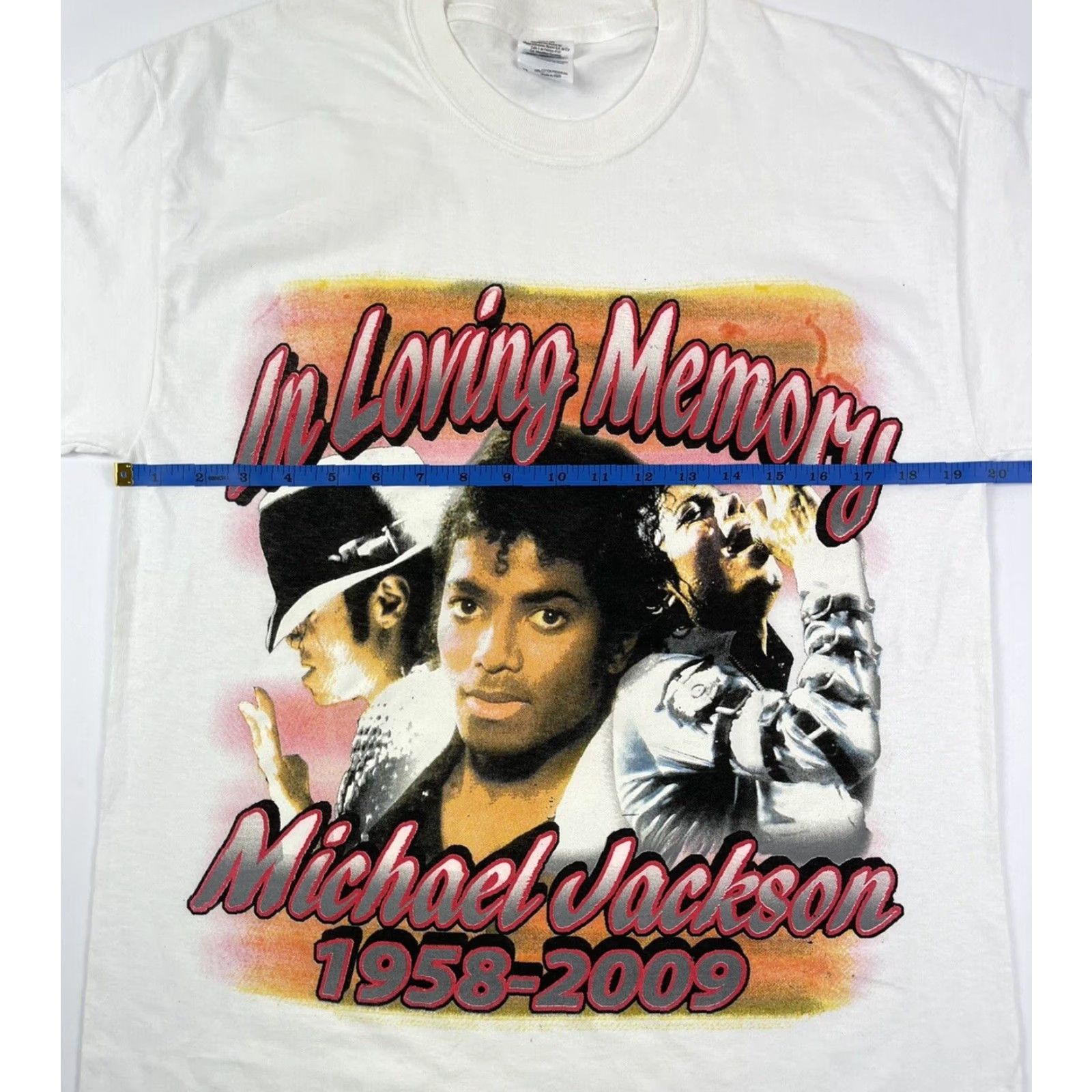 Gildan Michael Jackson Rap Tee T Shirt 1958 2009 Loving Memory King Of Pop Music M Vtg Shirt Mens White Cotton Logo Short Sleeve Crew Neck T-Shirt Gildan M Size US M / EU 48-50 / 2 - 4 Thumbnail