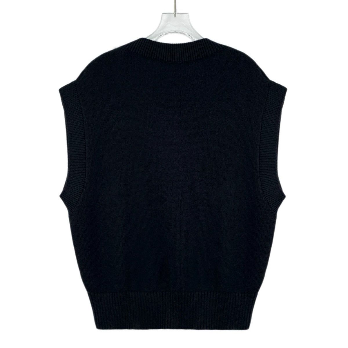 AMI Ami Black Heart Cotton V-neck Sleeveless Knit Vest K26WX Size US L / EU 52-54 / 3 - 2 Thumbnail