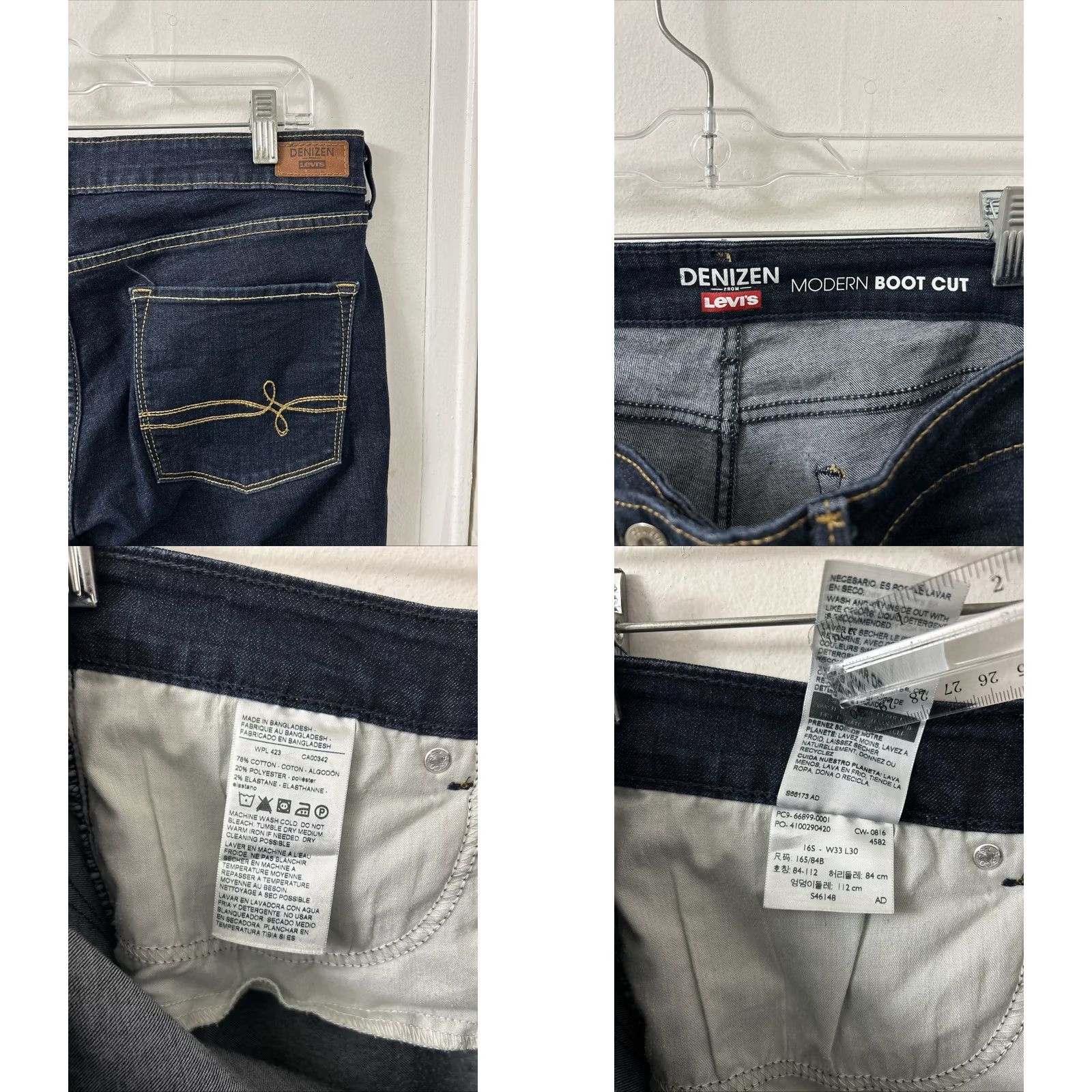 Denizen Levis Denizen Modern Boot Cut Jeans Womens Size 33x28 Dark Wash Stretch Denim Slim Embroidered Logo 5-Pocket Regular Rise Womens Jeans Size 24" / US 00 / IT 34 - 8 Thumbnail