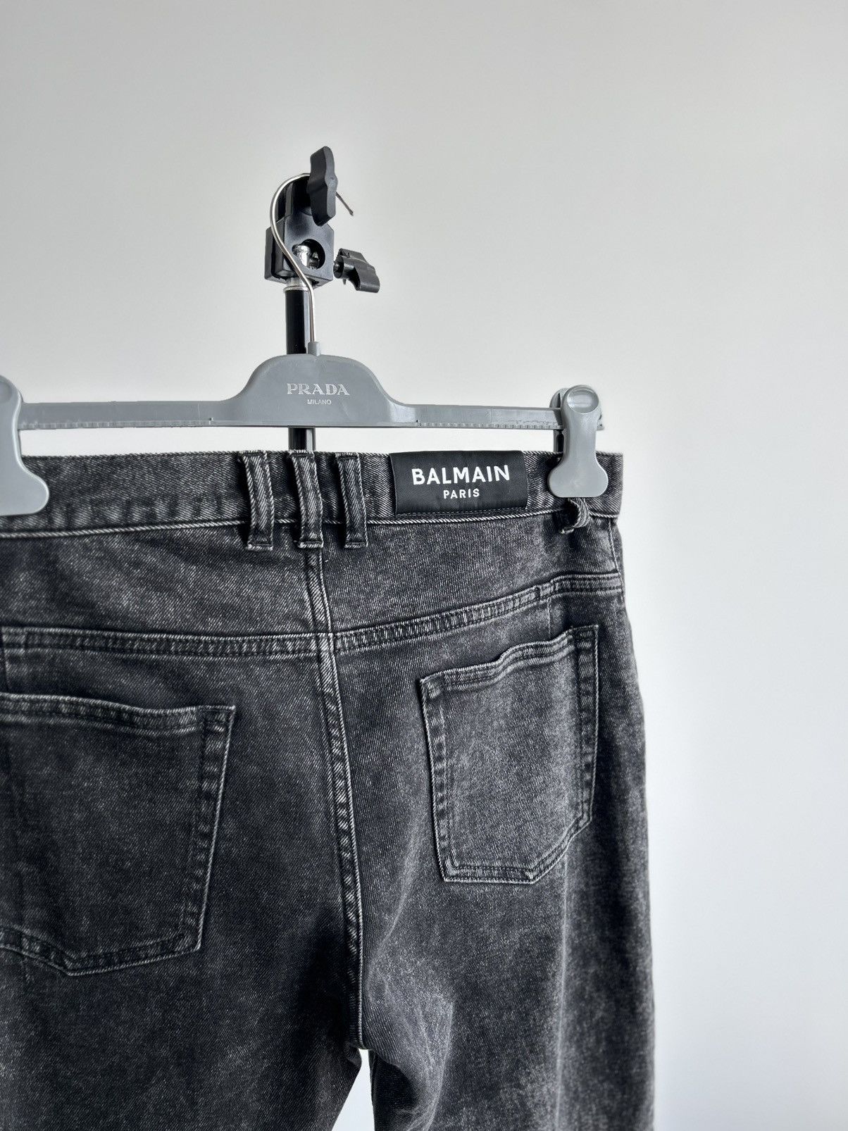 Balmain Balmain Paris Biker Ribbed Knee Slim Jeans Black Size 31 Size US 31 - 5 Thumbnail