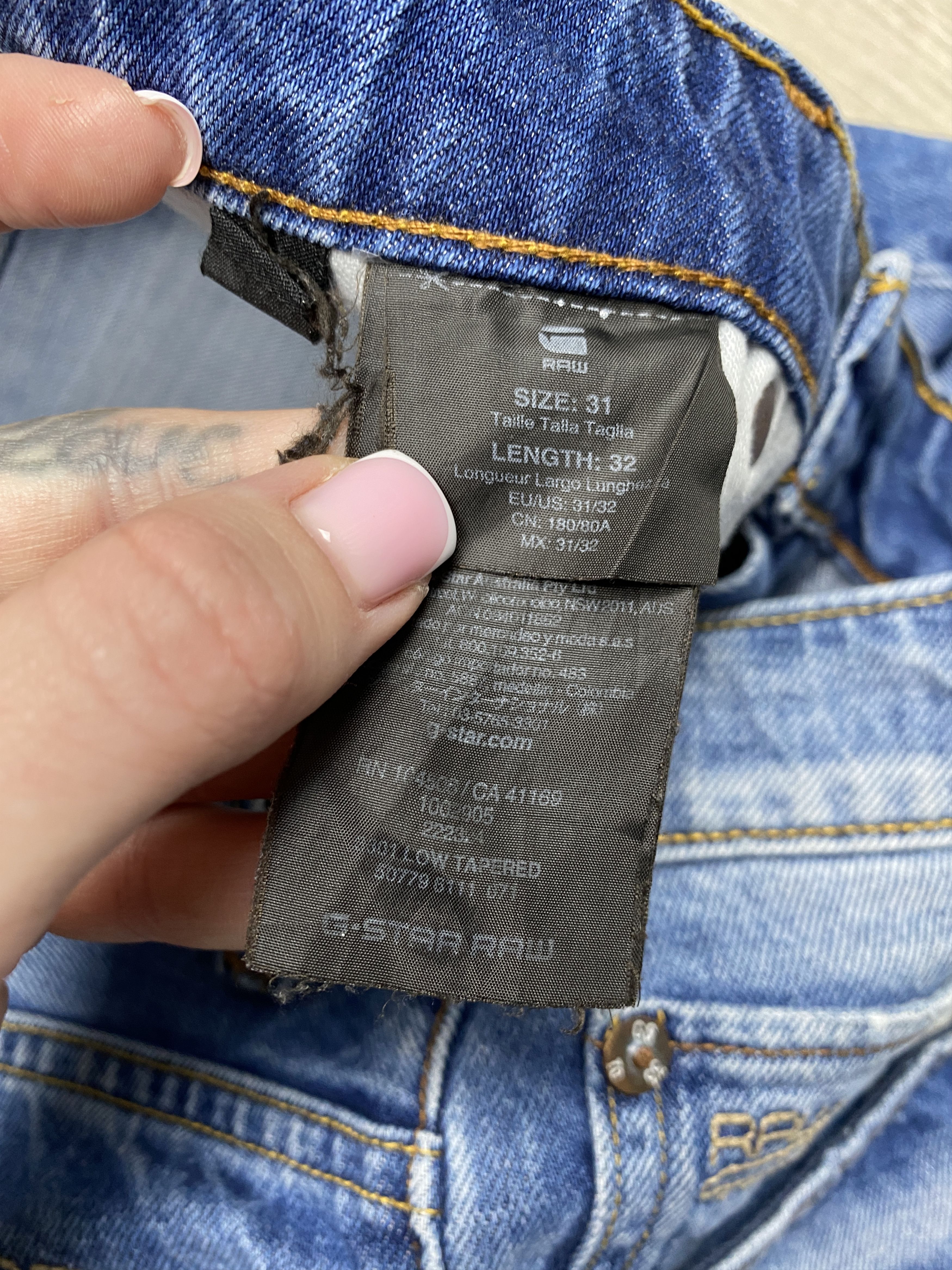 G-Star G Star Raw Vintage Mens Low Tapered Denim Pants Jeans Size US 31 - 3 Thumbnail