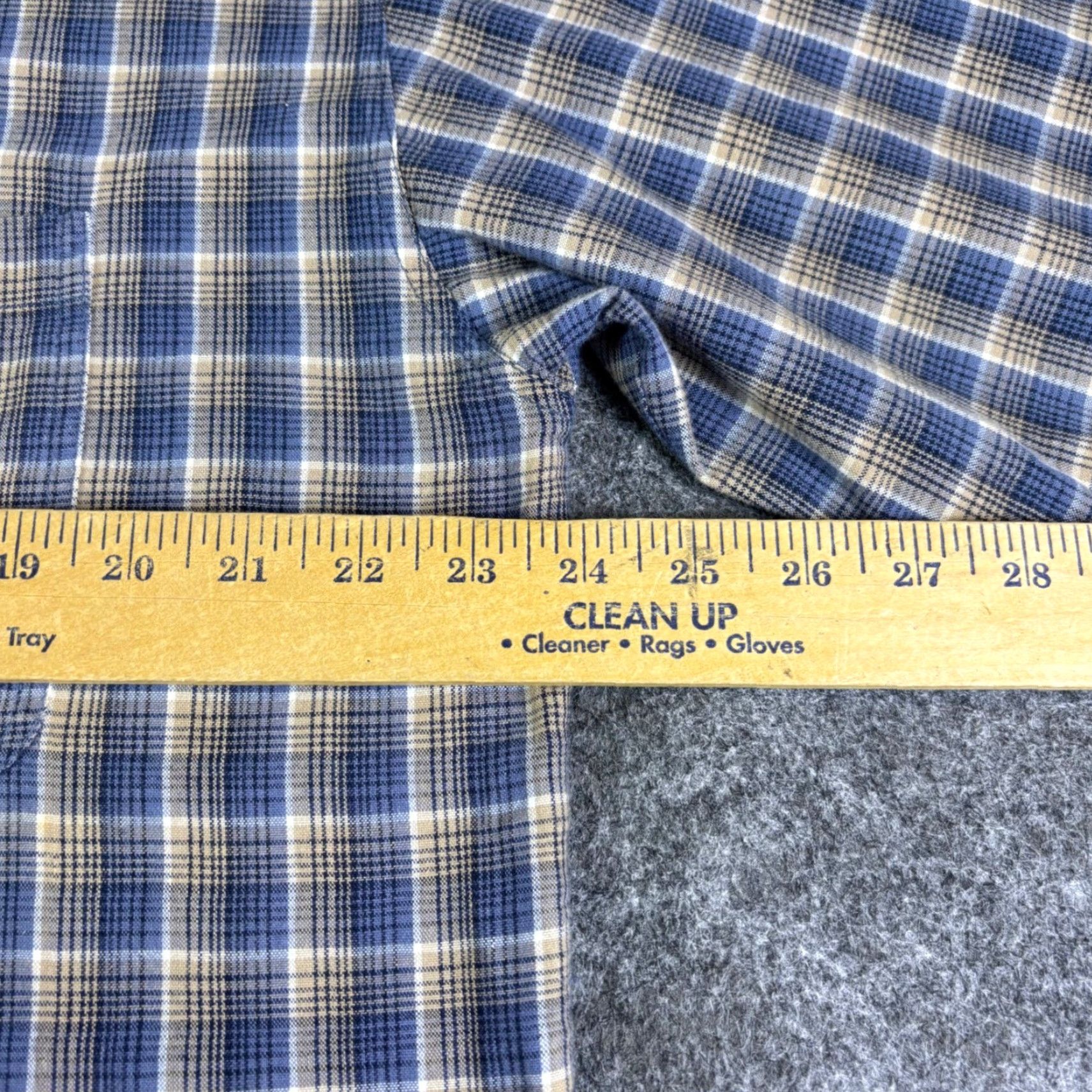 Dickies Dickies Mens Blue Tan Plaid Long Sleeve Button Down Work Shirt XL Adjustable Pocketed Button Up Shirt Size US XL / EU 56 / 4 - 3 Thumbnail