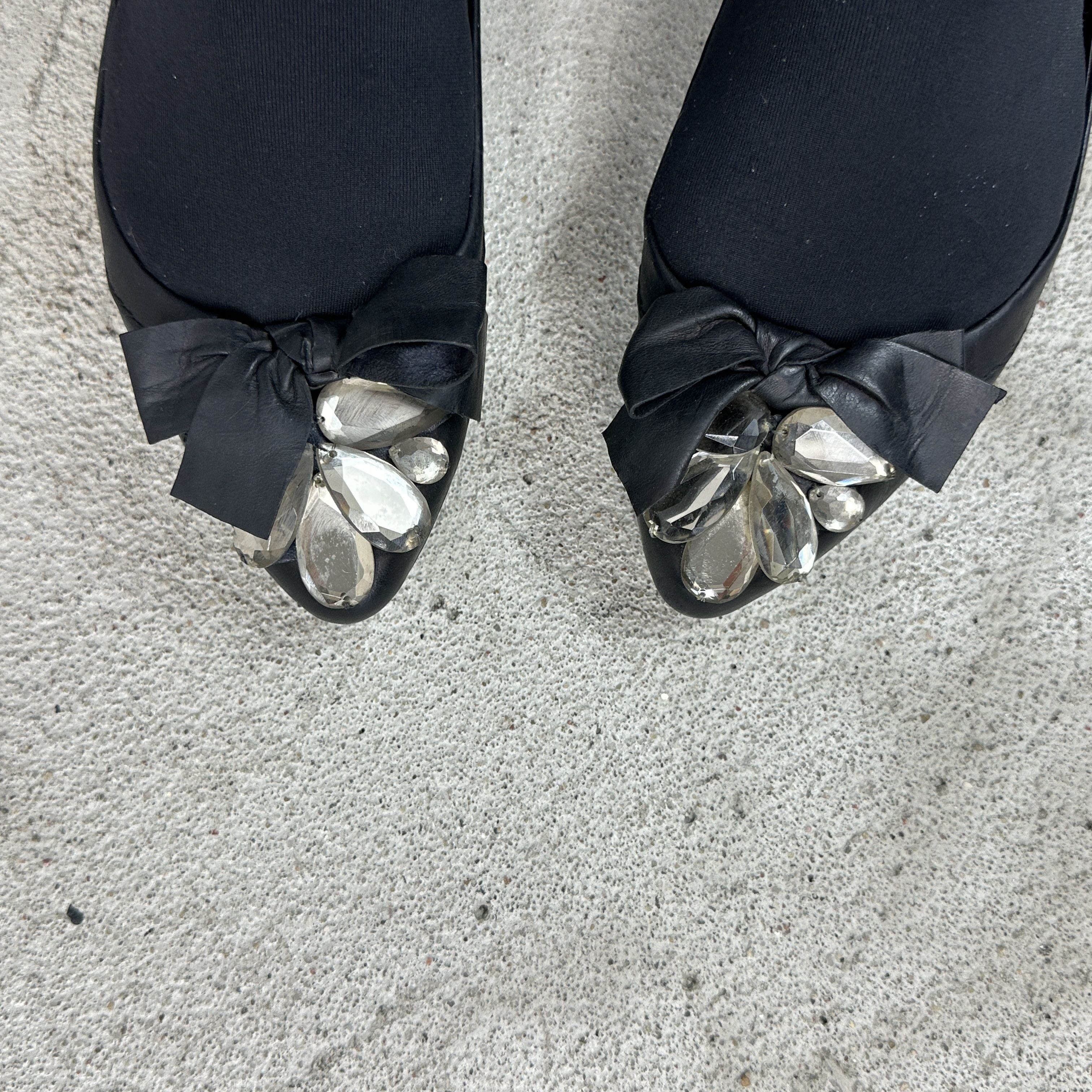 Vera Wang × Vintage Vintage Avant Garde Leather Opium Vera Wang 00s Balletflats Size US 7 / IT 37 - 9 Thumbnail