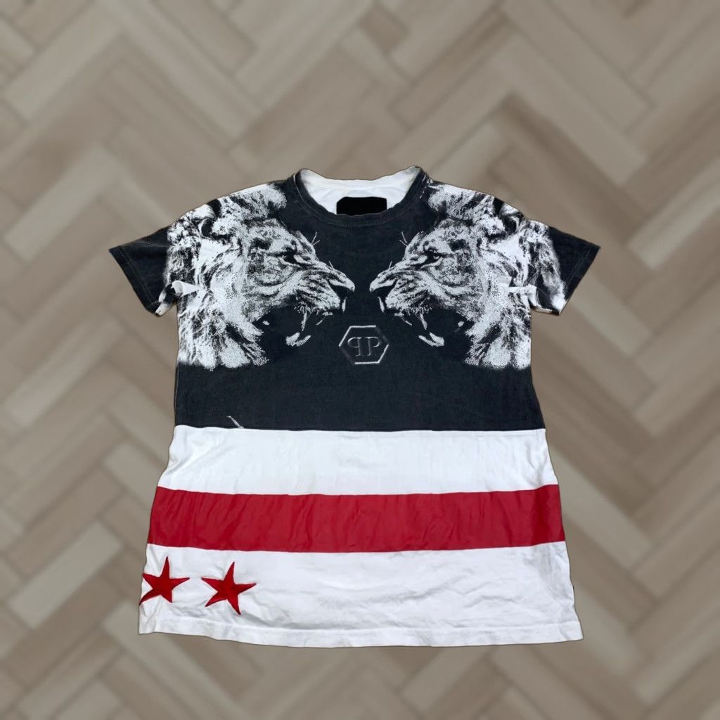 Philipp Plein Philipp Plein Shirt Men M Lions Rhinestone Logo Short Sleeve Crew Neck Multicolor Logo T-Shirt Mens Size US M / EU 48-50 / 2 - 1 Thumbnail