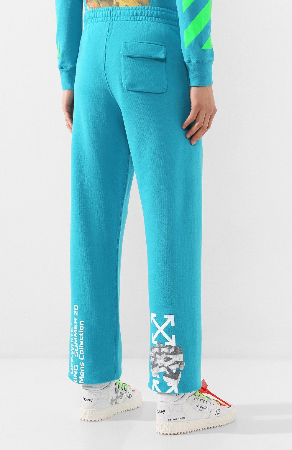 Off-White Petrol Blue Wavy Line Logo Arrows Sweatpants Size US 32 / EU 48 - 4 Thumbnail