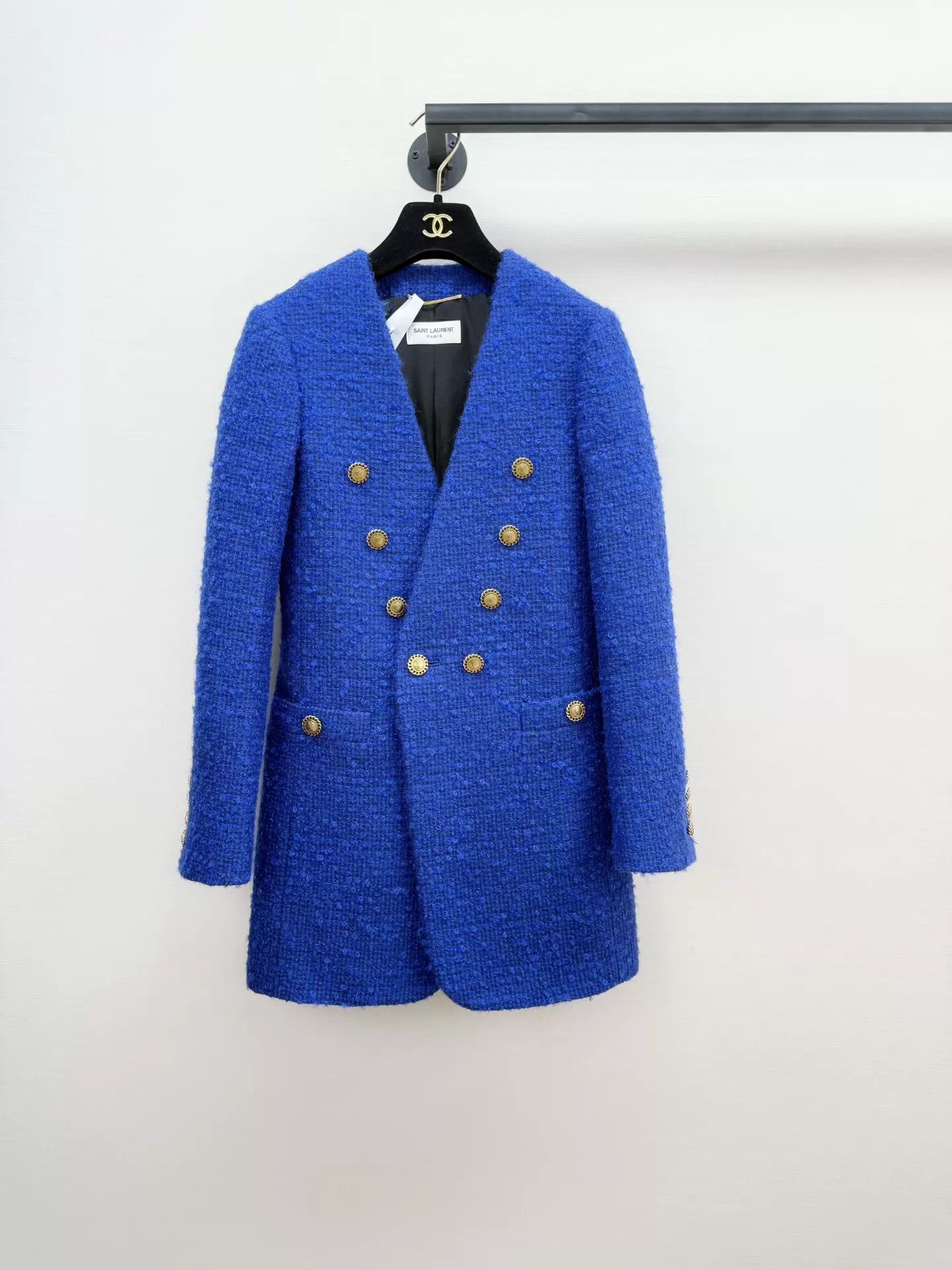 Saint Laurent Paris SAINT LAURENT SLP Woven Wool Coat 36 Worn Once Near New Size XS / US 0-2 / IT 36-38 - 1 Thumbnail