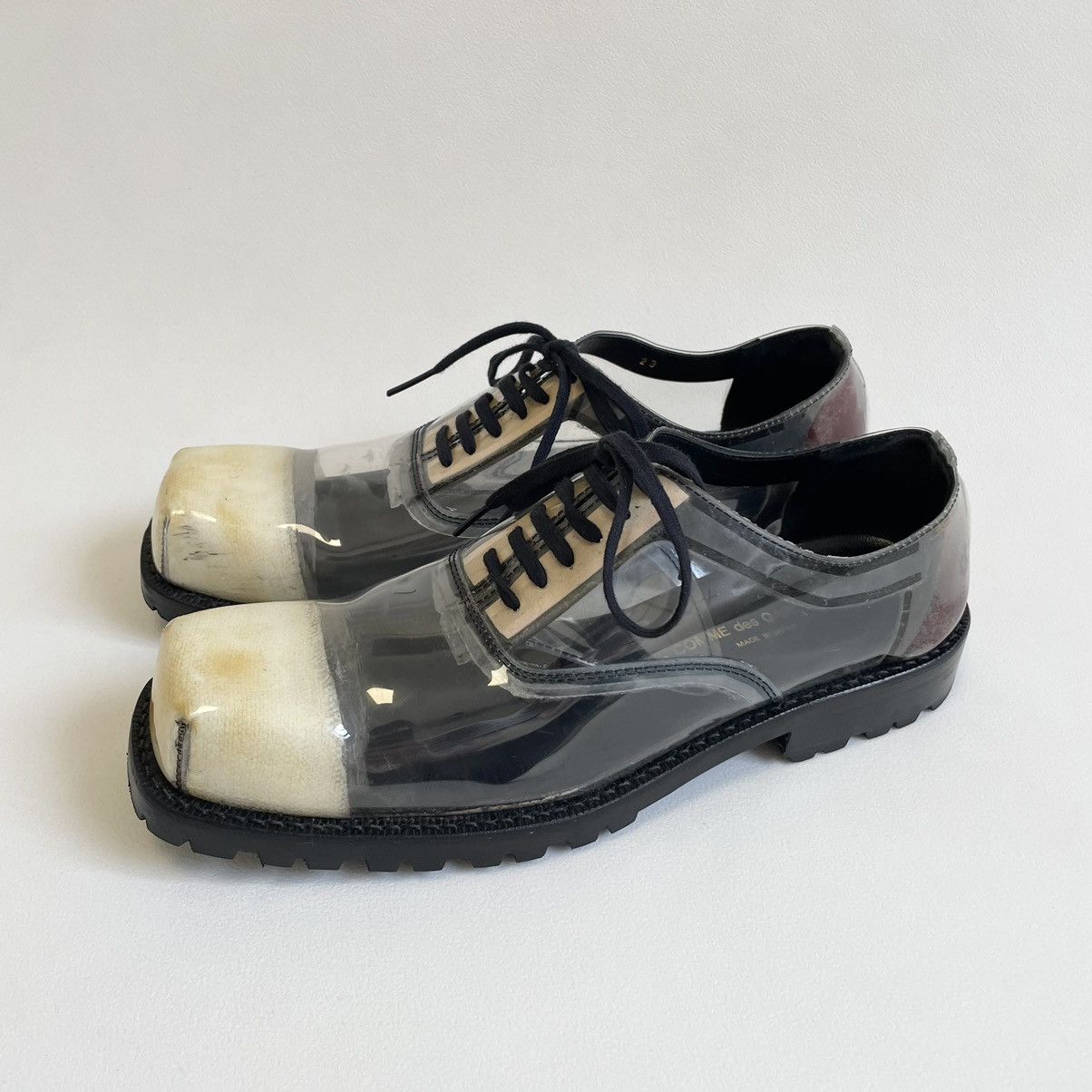 Comme des Garcons A/W 2002 Square Toe PVC Oxford Shoes Size US 8 / IT 38 - 10 Thumbnail