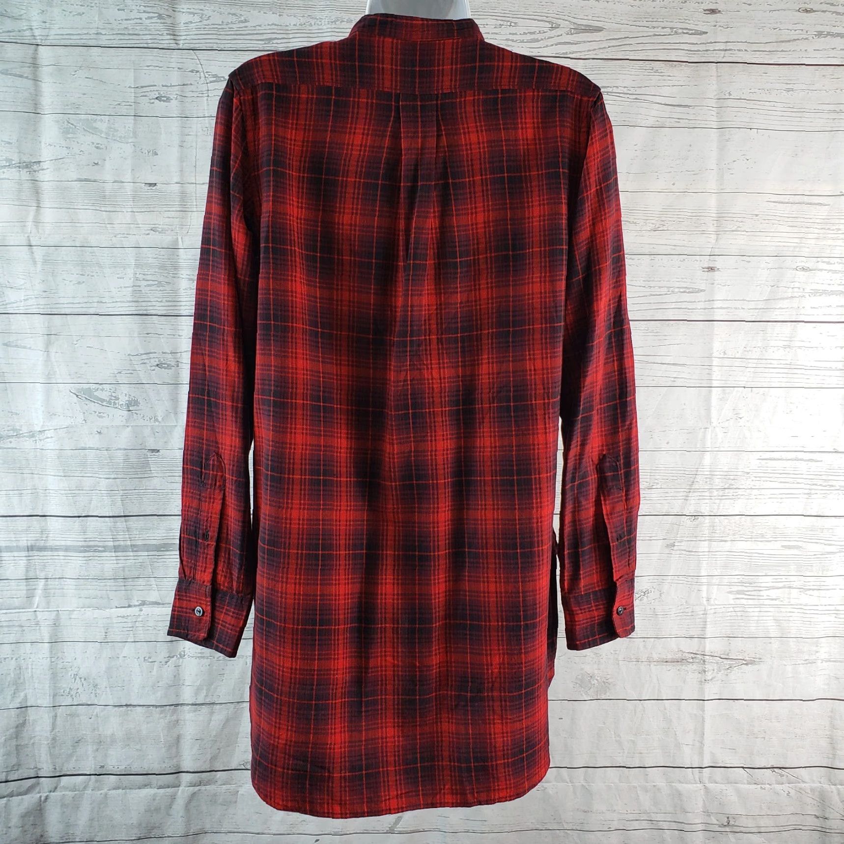 Vintage Denim & Supply Ralph Lauren Womens Button-Front Tunic Top Sz Small Red Plaid Shirt Slim Fit Womens Size S / US 4 / IT 40 - 4 Thumbnail