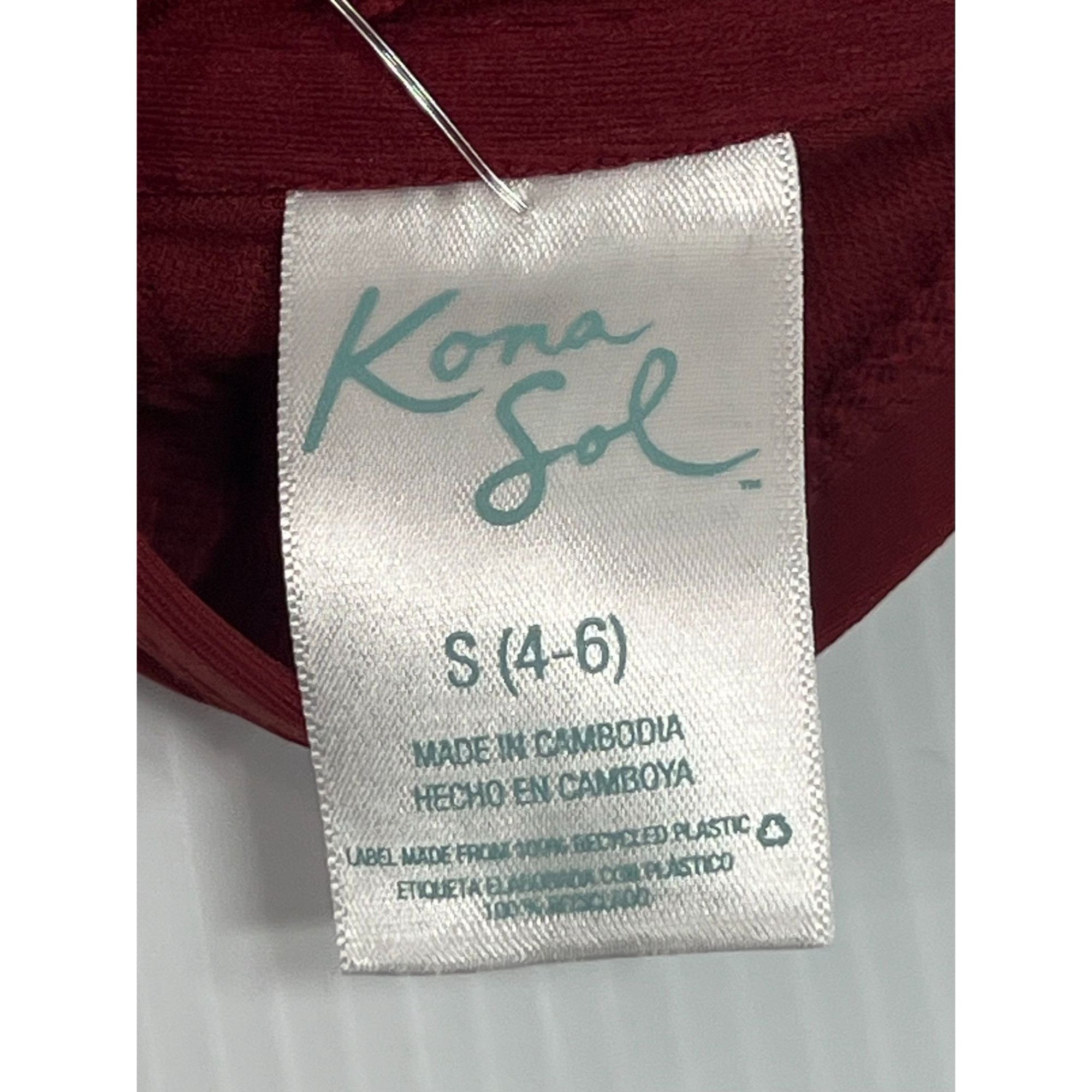 Other Kona Sol - Women's Maroon Red Seamed Underwired Bikini Swim Size ONE SIZE - 8 Thumbnail