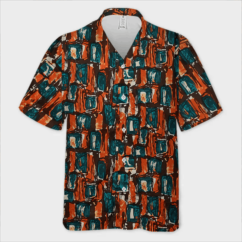 The Unbranded Brand Square-Print Shirt | Geometric Graphic Statementwear Size US L / EU 52-54 / 3 - 2 Thumbnail