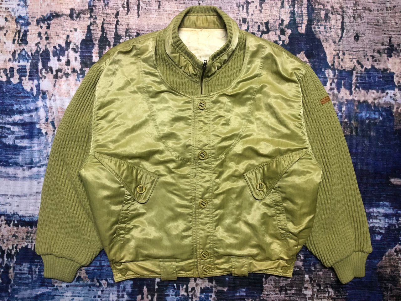 Sports Specialties Vintage Pia Sports Knitted Nylon Bomber Jacket Rare Design Size US XL / EU 56 / 4 - 1 Thumbnail