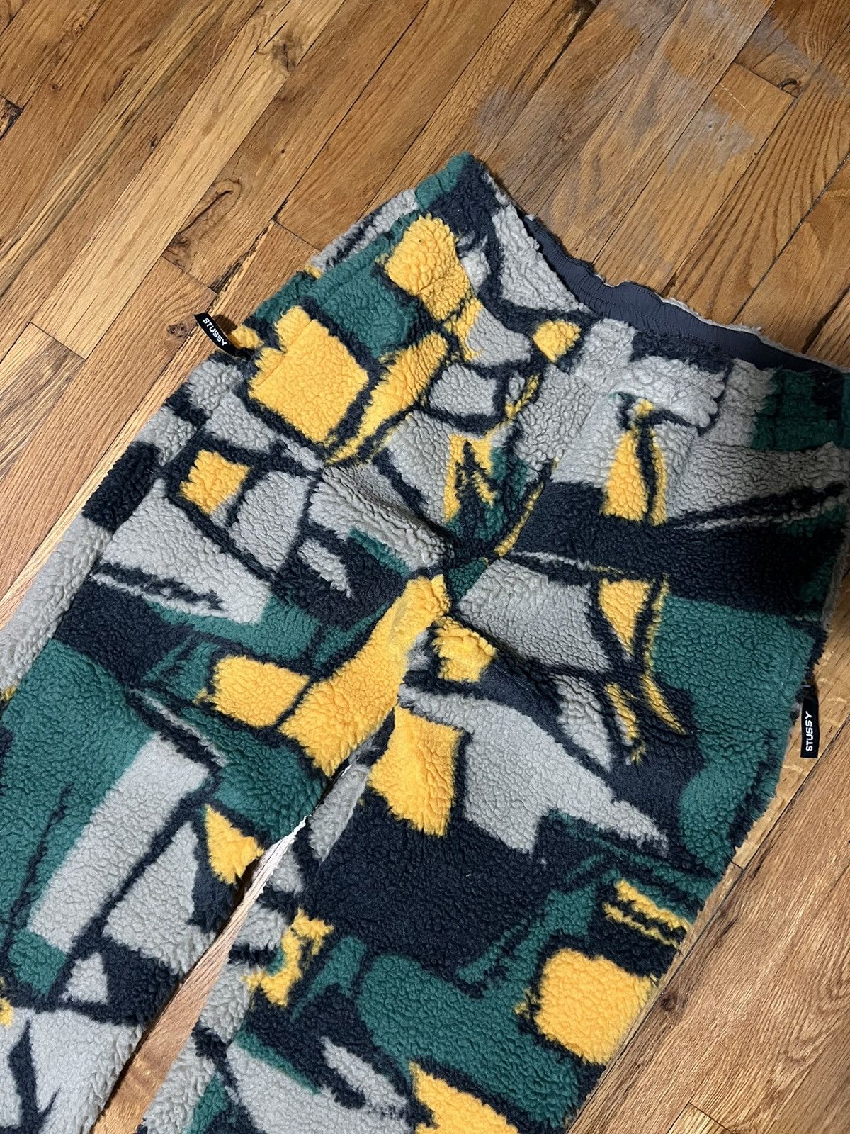 Stussy Stüssy Teddy Fleece Pants Joggers Green khaki Winter grey Size US 30 / EU 46 - 2 Thumbnail
