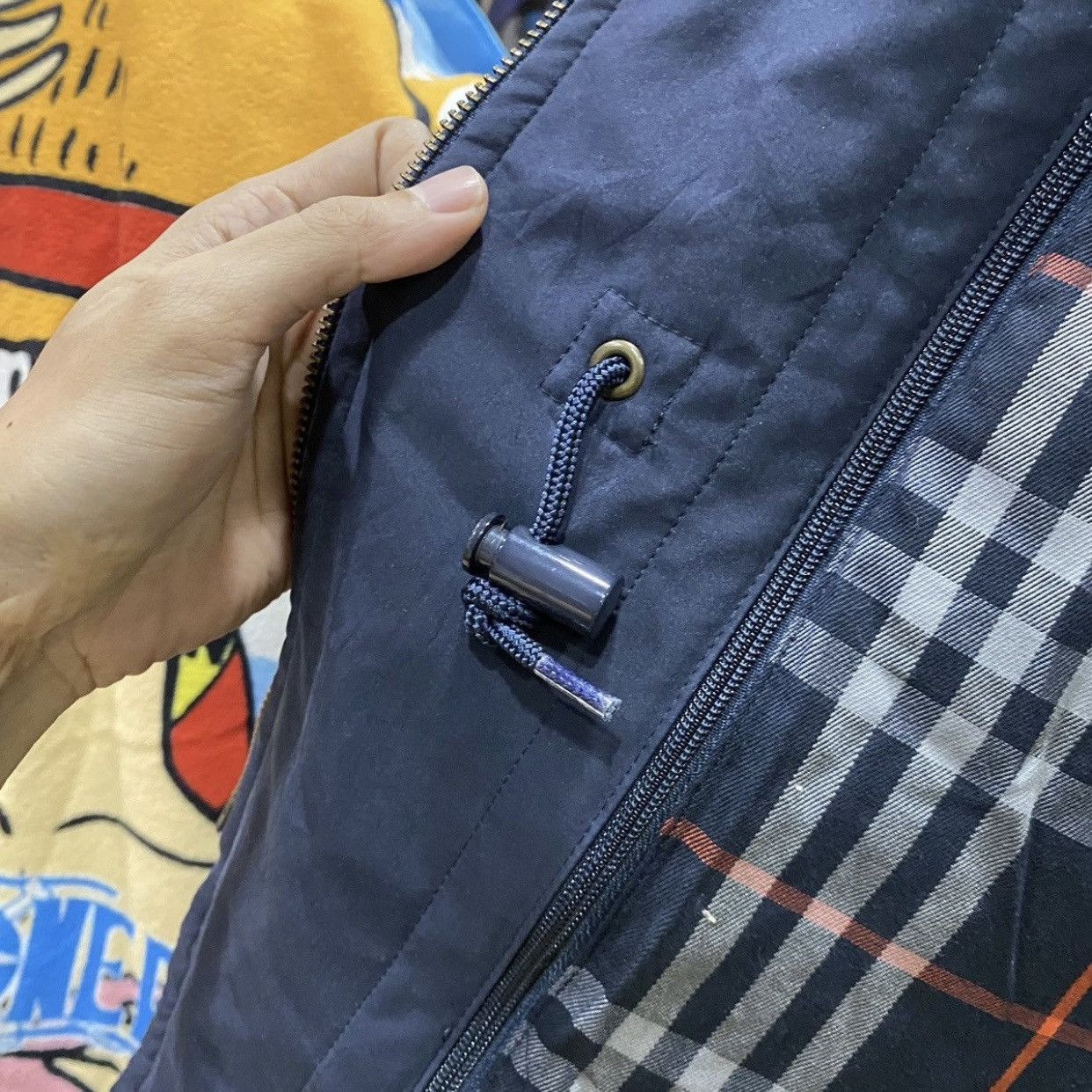 Burberry Vintage Burberrys Navy Nova Check Lining Field Coat Jacket Size US M / EU 48-50 / 2 - 14 Thumbnail