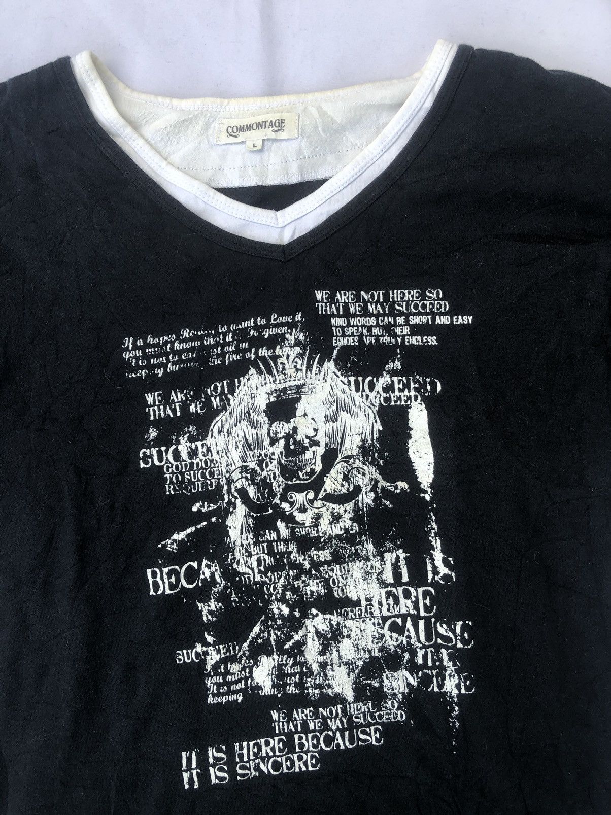 Hysteric Glamour Japanese Gothic Skull Poem Double Layer Commontage Style Size US L / EU 52-54 / 3 - 5 Thumbnail