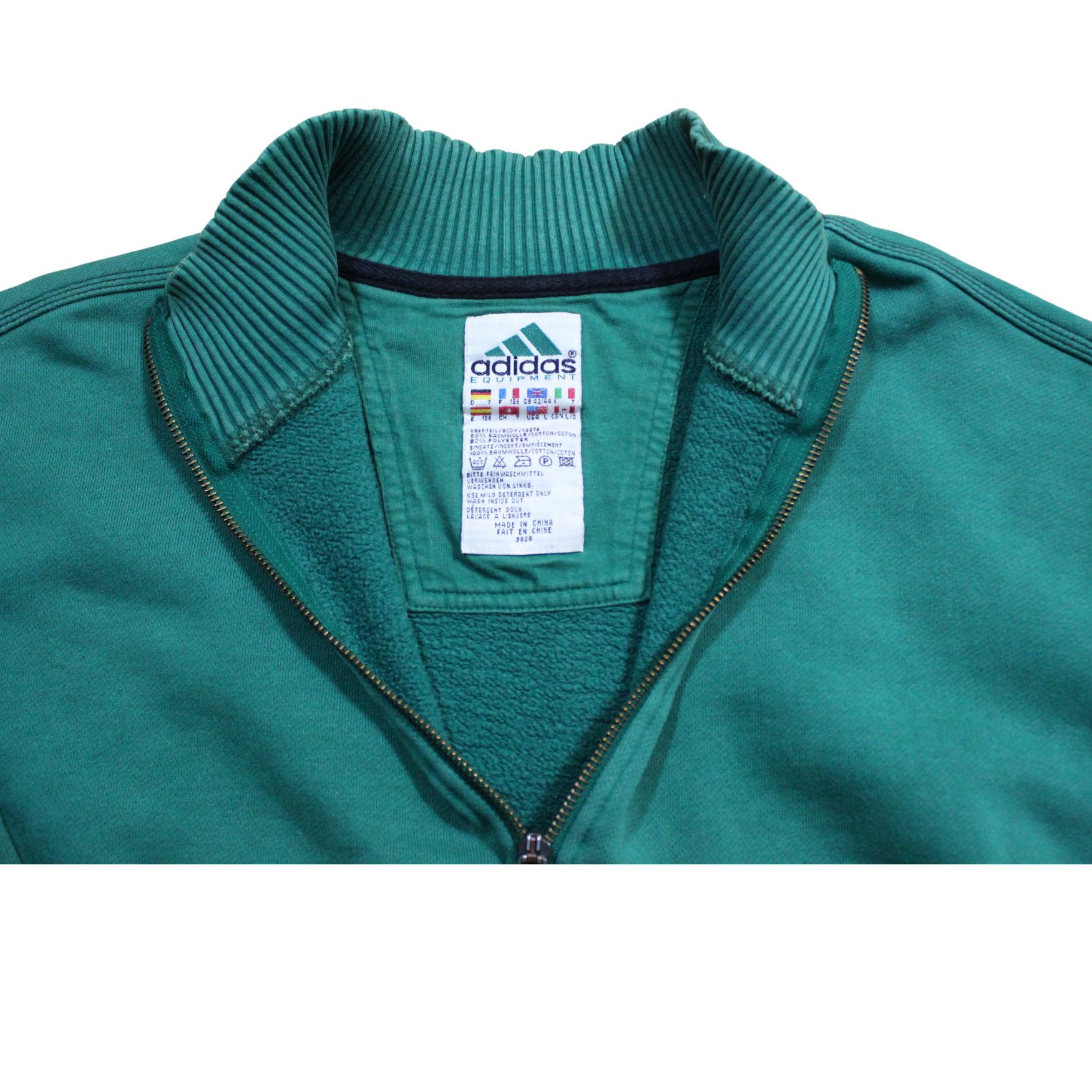 Kappa Adidas Equipment Green Quarter Zip Vintage 90s Size US L / EU 52-54 / 3 - 2 Thumbnail