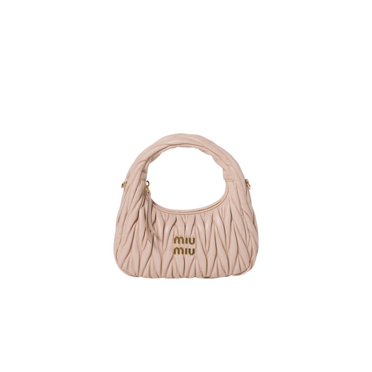 Miu Miu MIU MIU Wander Small $2950 Powder Pink Nappa Leather Hobo Ba Size ONE SIZE - 1 Thumbnail