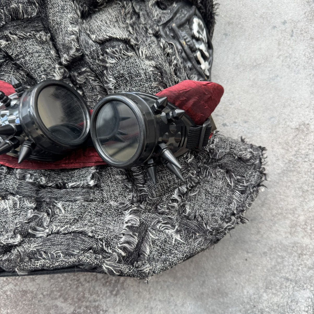 If Six Was Nine Grunge Cyberpunk Distressed Hat w/ Goggles + Japanese Patch Size ONE SIZE - 5 Thumbnail