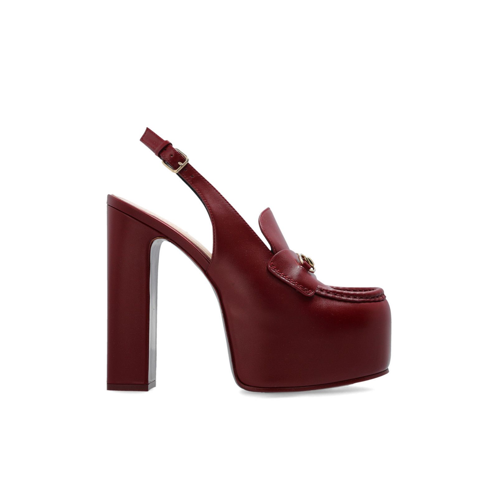 Gucci GUCCI Horsebit Rosso Ancora Red Platform Pumps New & Authent Size US 9 / IT 39 - 1 Thumbnail
