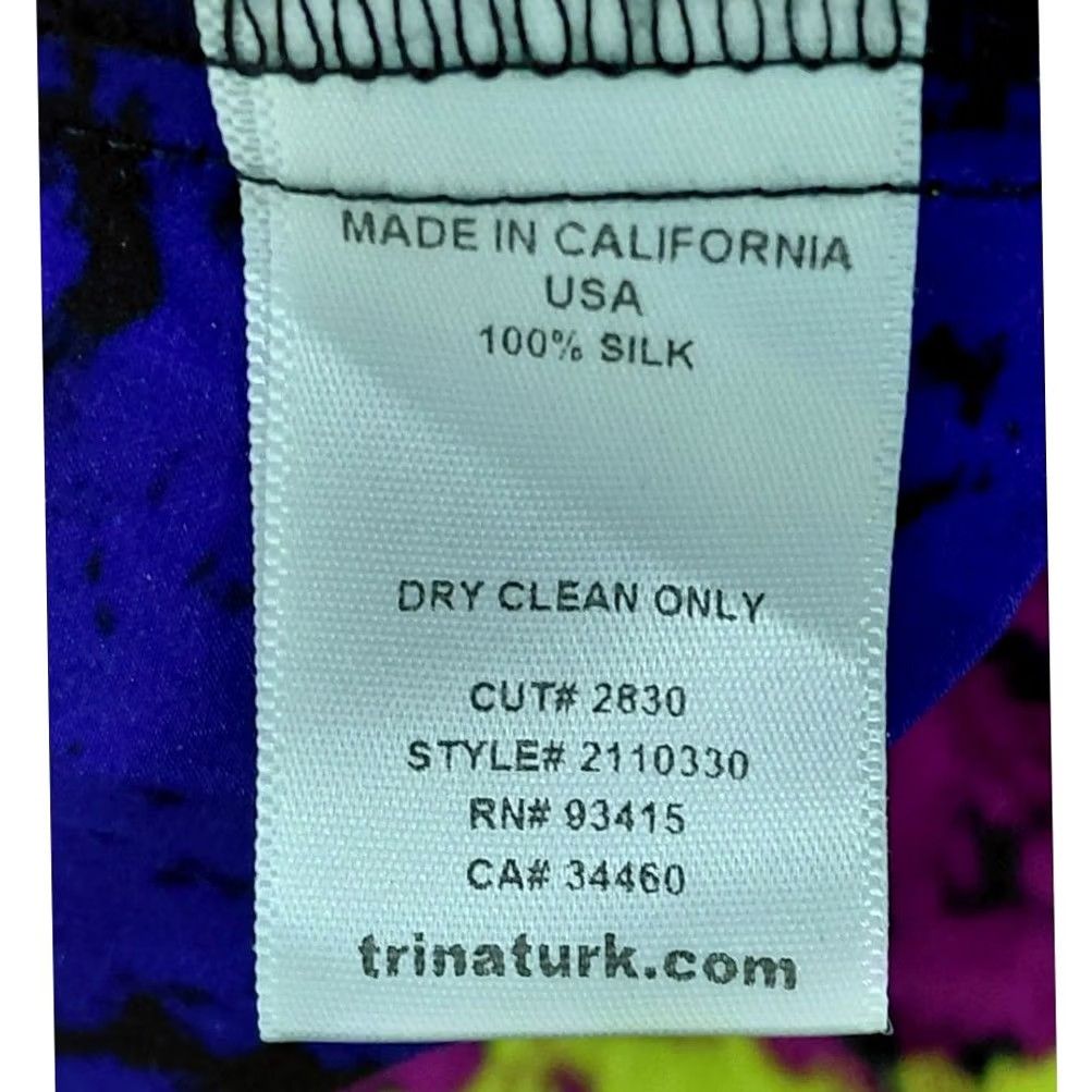 Trina Turk Trina Turk Silk Multicolor Knee Length Graphic Dress Size 6 Size 28" / US 6 / IT 42 - 4 Thumbnail