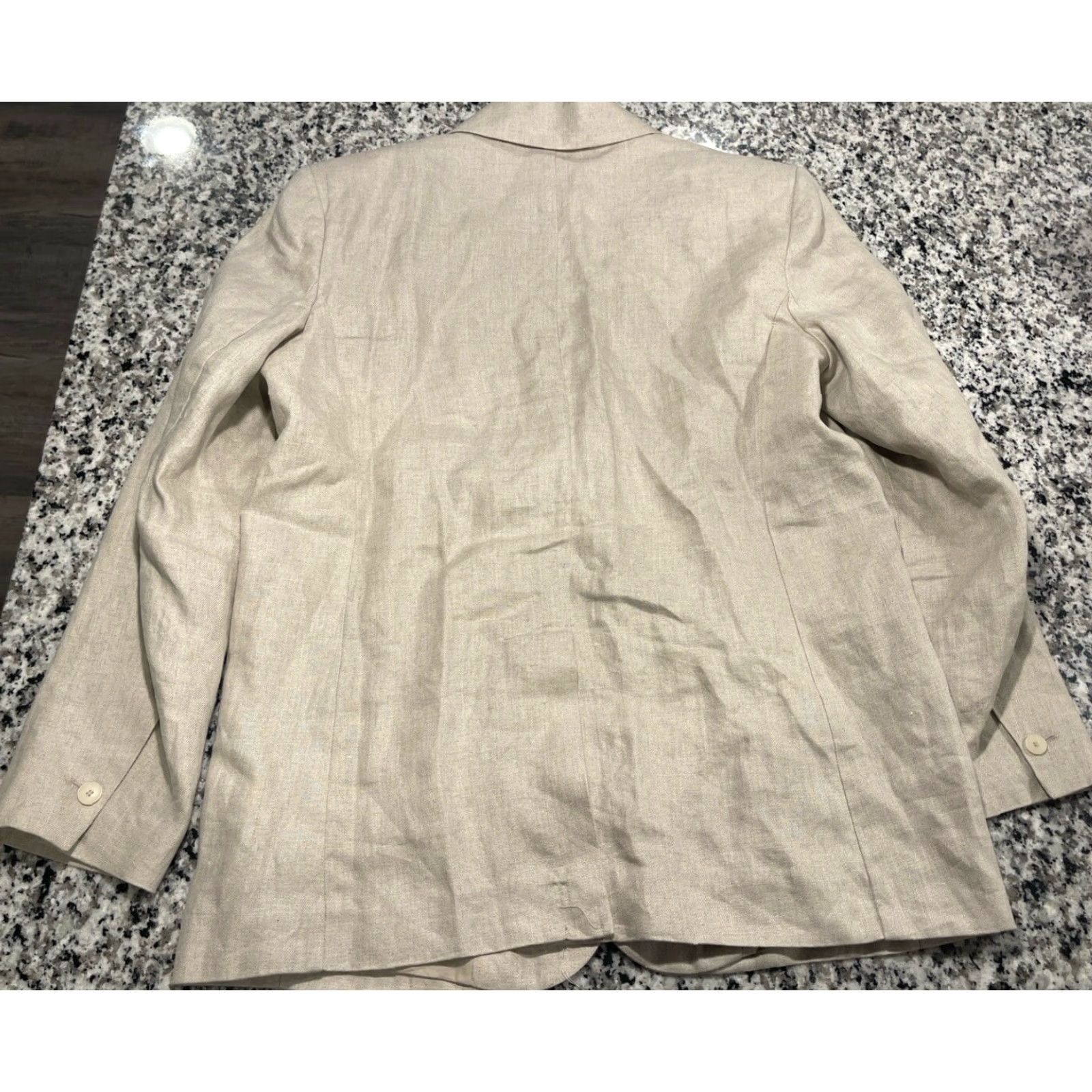 Mango VINTAGE Mango Linen Blazer Jacket Women Large Beige Business Casual Formal 100% Linen Size L / US 10 / IT 46 - 5 Thumbnail
