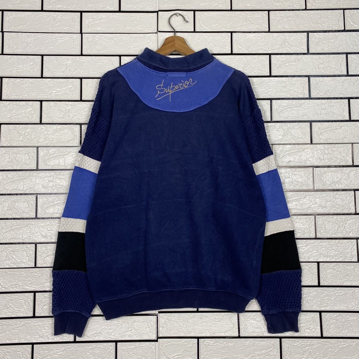 Japanese Brand 📌Vintage Collar Sweatshirt Superior Striped Cartoon Design Size US S / EU 44-46 / 1 - 9 Thumbnail