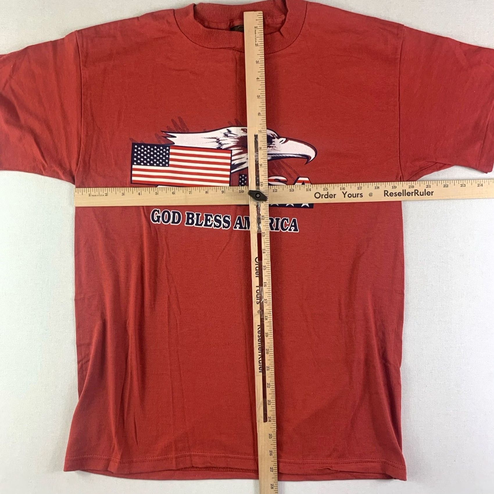 Changes VINTAGE Changes tag God Bless America Single Stitch T-Shirt Mens Med Made In USA Shirt Mens Medium Red USA 90s Flag Patriotic Logo Streetwear Size US M / EU 48-50 / 2 - 7 Thumbnail
