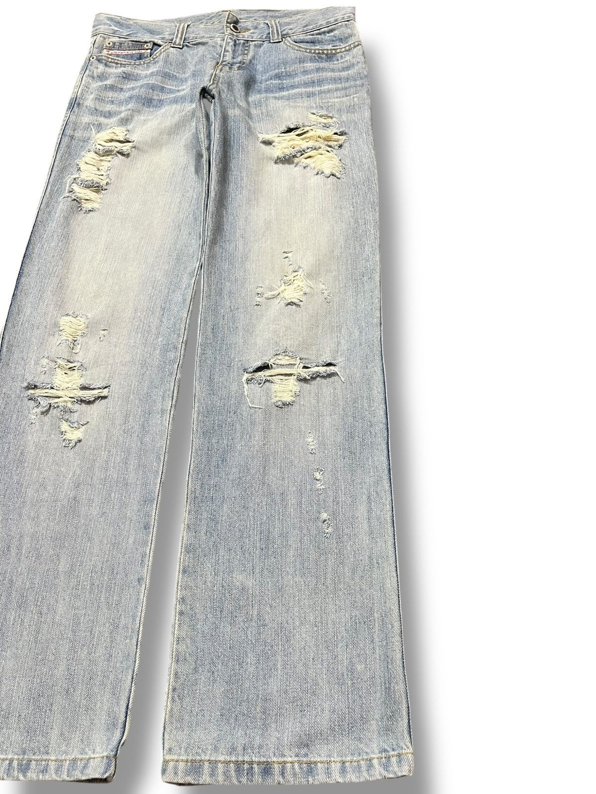Japanese Brand Vintage Blue Moon Blue Faded Grunge Distressed Denim Size US 31 - 5 Thumbnail