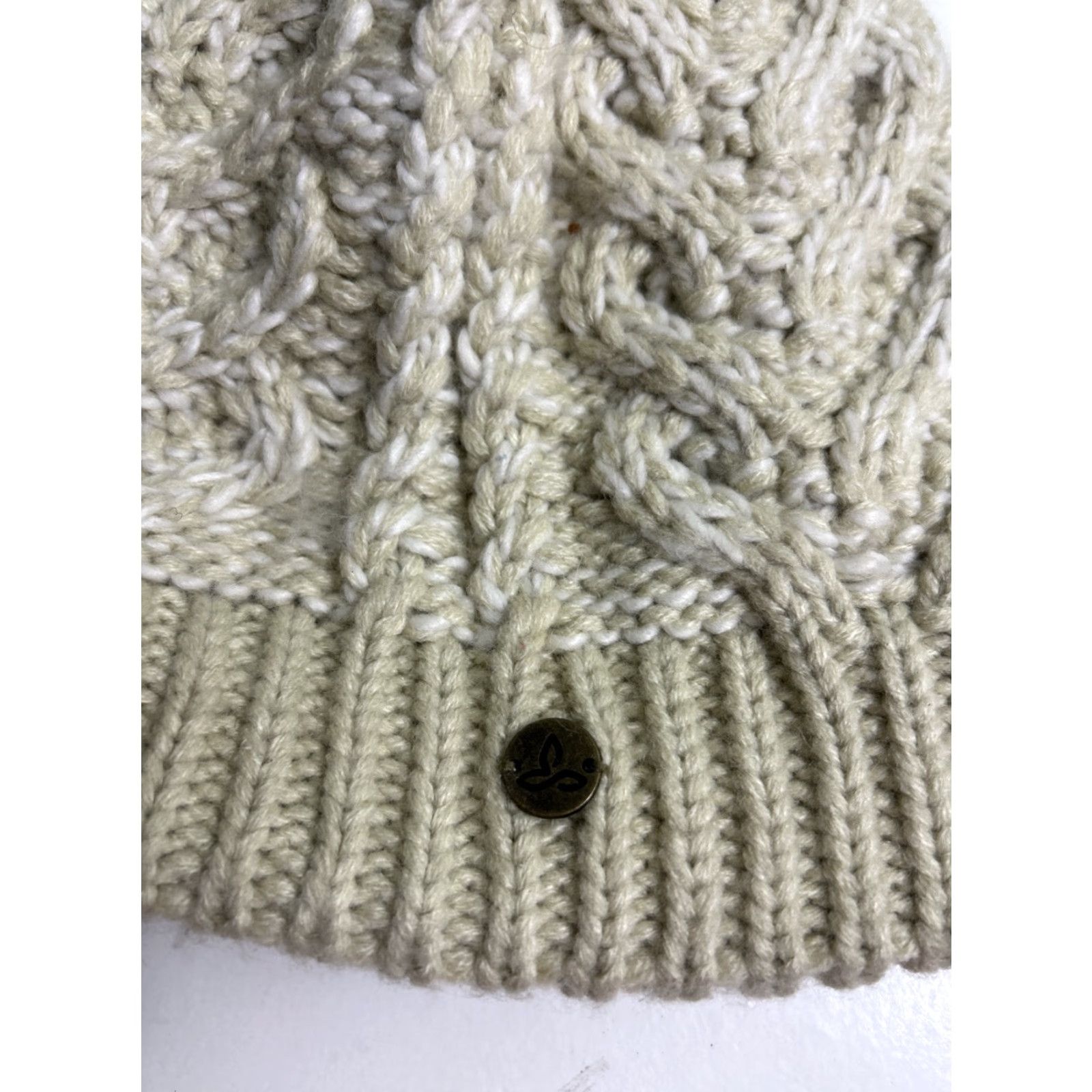 Prana prAna Felicity Beanie Beanie One Size Beige Acrylic Knit Pom Pom Women Boys Girls Men Womens Size ONE SIZE - 3 Thumbnail