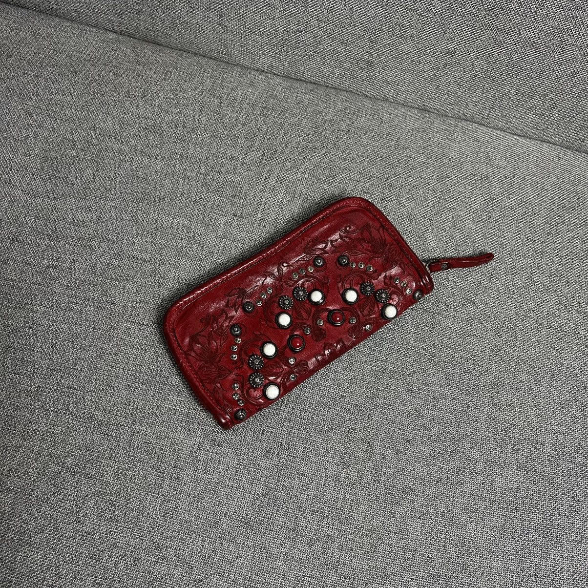 Campomaggi Campomaggi “Siena” Red Leather Wallet With Studs Size ONE SIZE - 3 Thumbnail