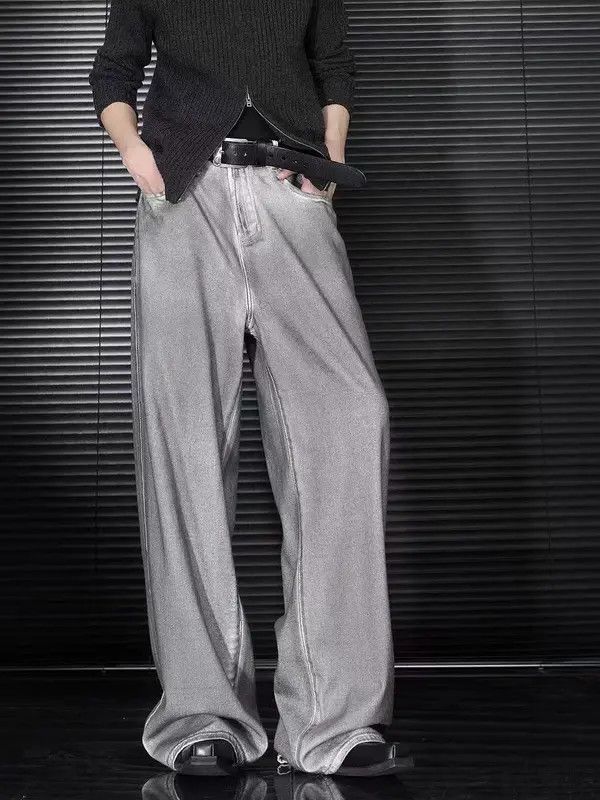 Japanese Brand VIBE Distressed dirty baggy wide leg jeans Size US 33 - 3 Thumbnail