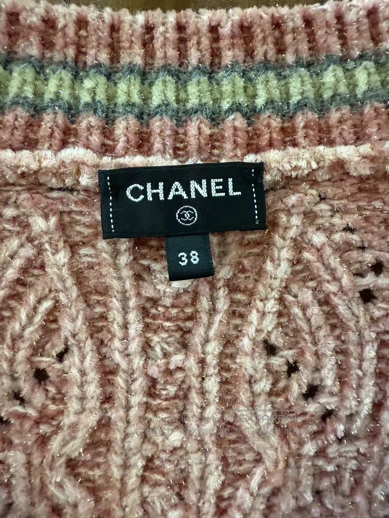 Chanel Chanel Pink V-neck knitted sweater Size XS / US 0-2 / IT 36-38 - 5 Thumbnail