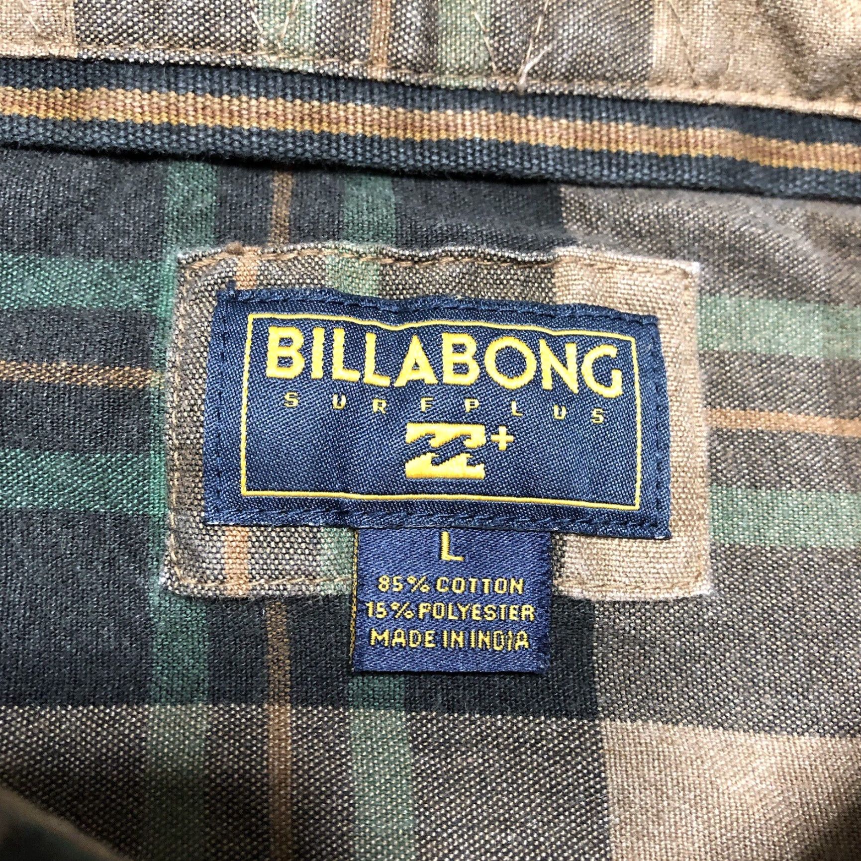 Billabong Billabong Shirt Large Mens Long Sleeve Button Up Plaid Green Brown Surf Plus Size US L / EU 52-54 / 3 - 6 Thumbnail