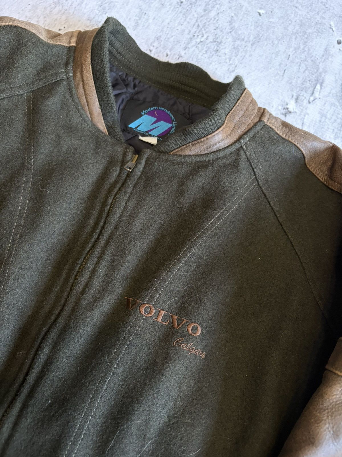 Vintage Vintage 90s Volvo Truck Versity jacket leather and wool Size US XXL / EU 58 / 5 - 4 Thumbnail
