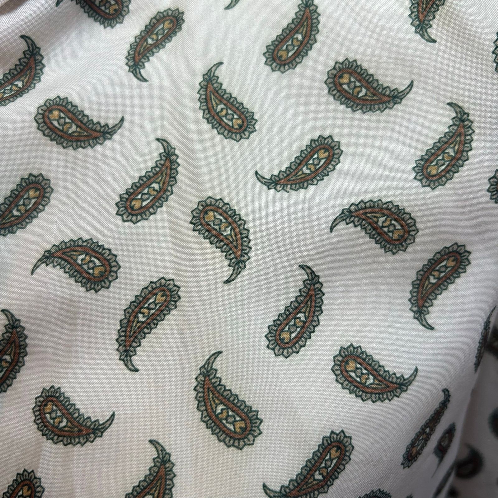 Handmade VTG 90s White Green Paisley Top Cloth Button Whimsigoth Boho Size M / US 6-8 / IT 42-44 - 4 Thumbnail