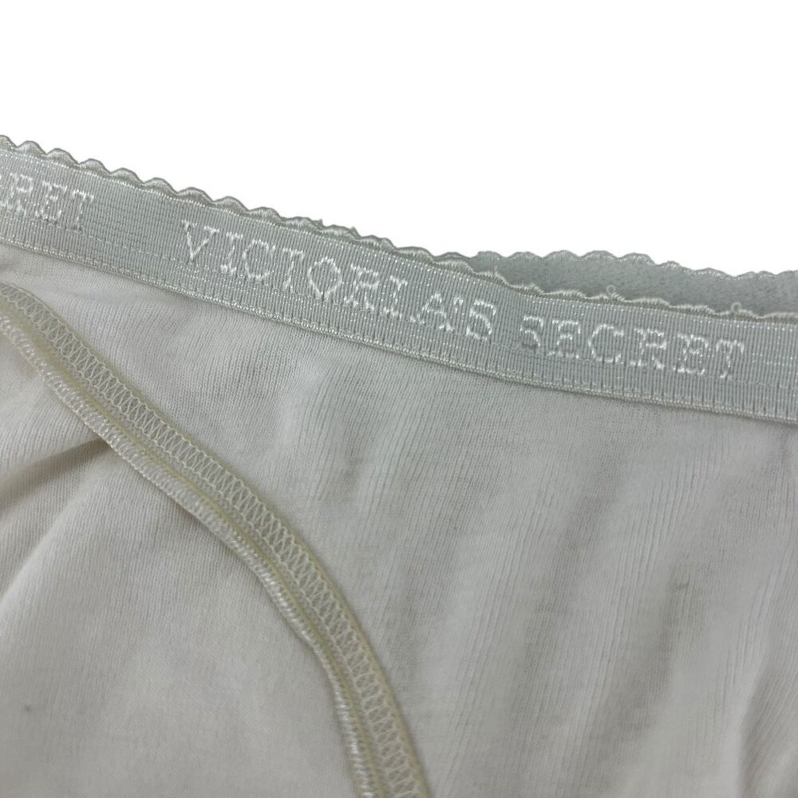 Victoria's Secret Victoria's Secret Panty Solid White Cotton Bikini Small Size ONE SIZE - 2 Thumbnail