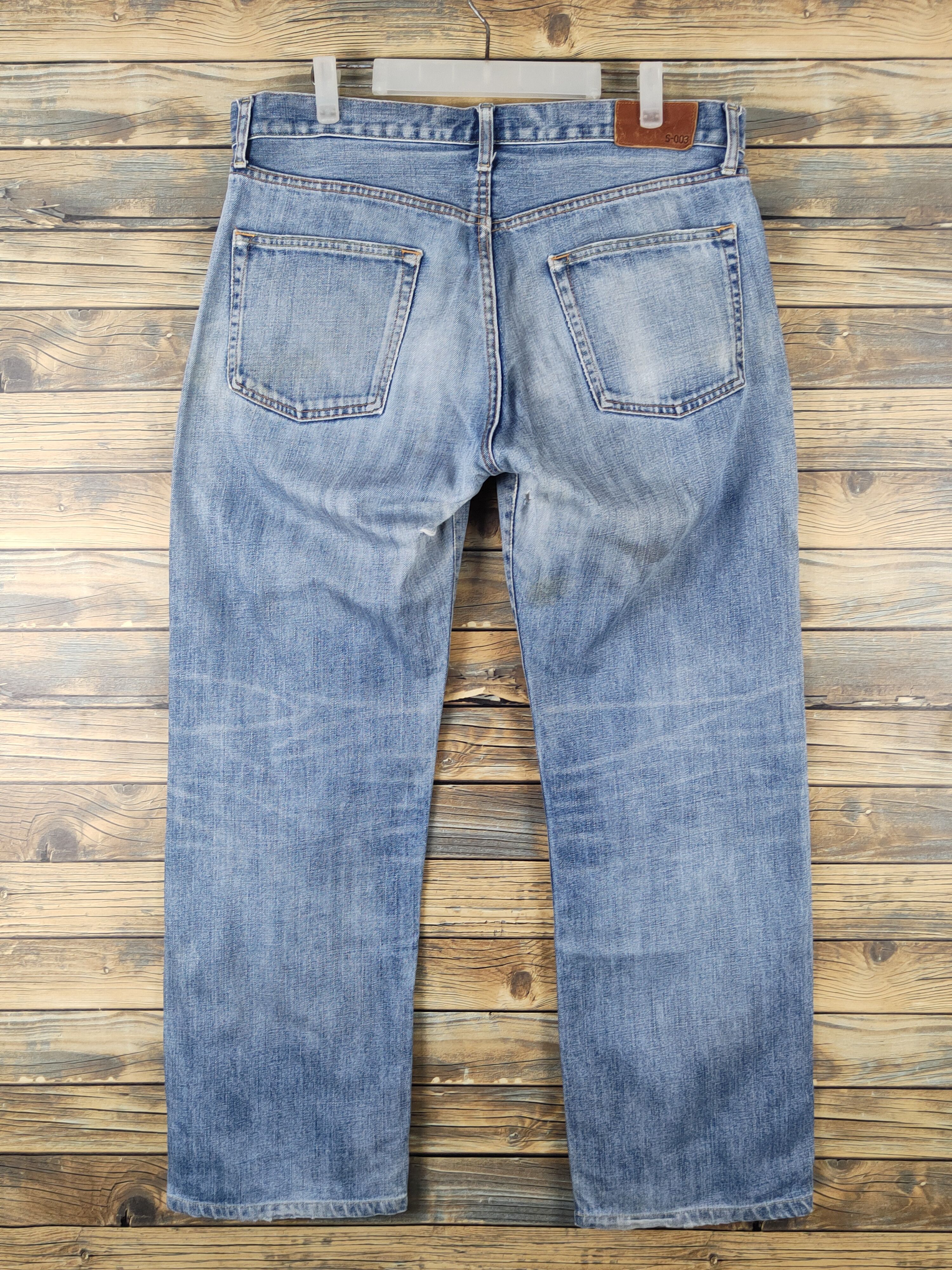 Japanese Brand Uniqlo vintage japan Blue Distressed Ripped denim #W1380 Size US 35 - 8 Thumbnail