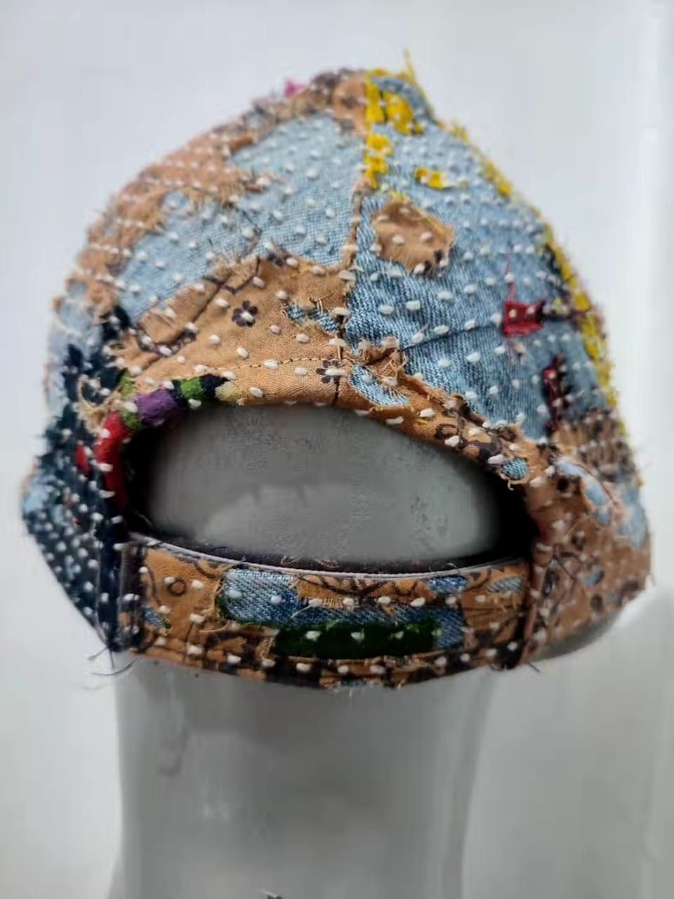 Handmade Custom Made Distressed Paisley patchwork Boro hats Size ONE SIZE - 8 Thumbnail