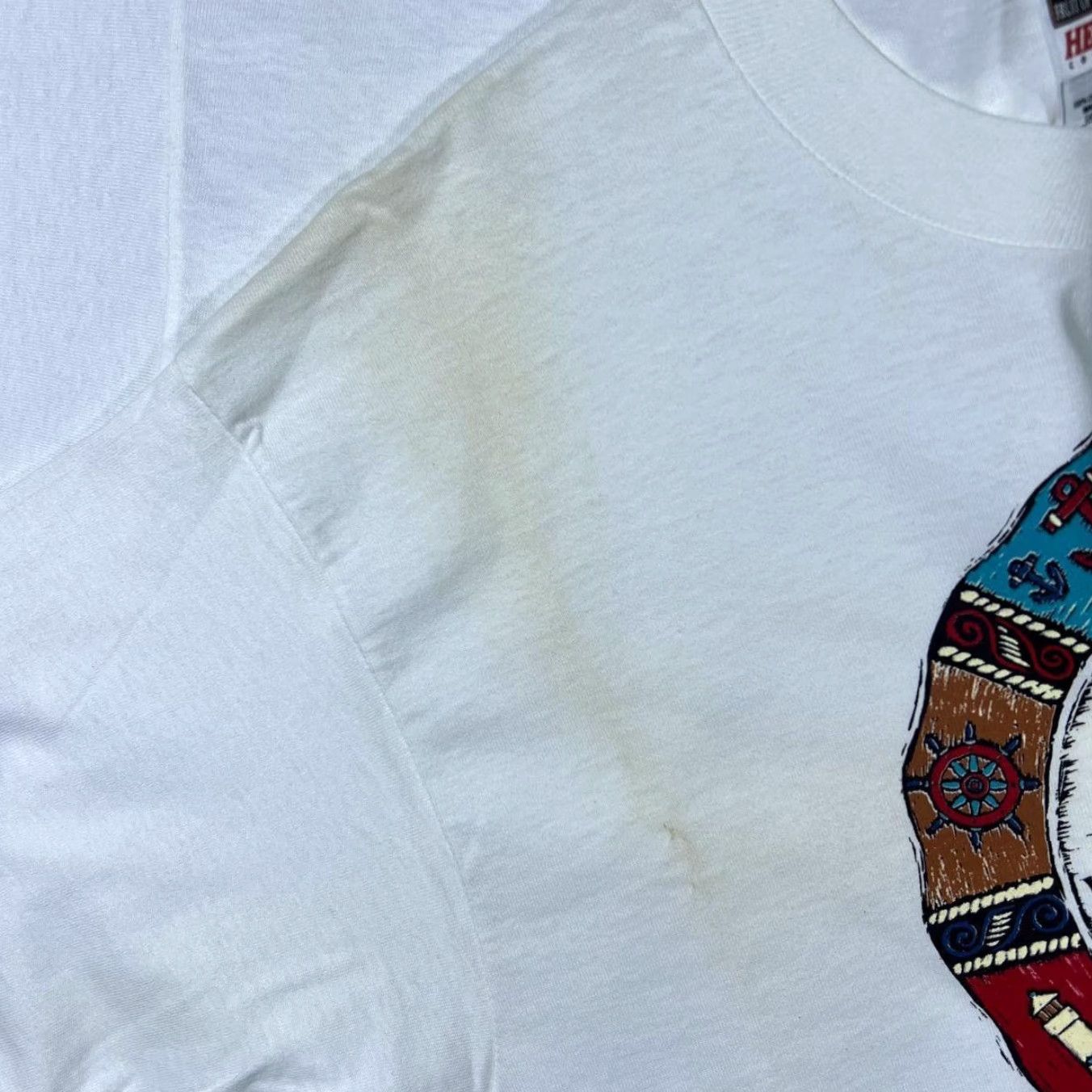 Fruit Of The Loom VINTAGE Port Dover Ontario, Canada Souvenir Graphic White Single Stitch T-Shirt Large Mens Cotton Fruit of the Loom Size US L / EU 52-54 / 3 - 6 Thumbnail