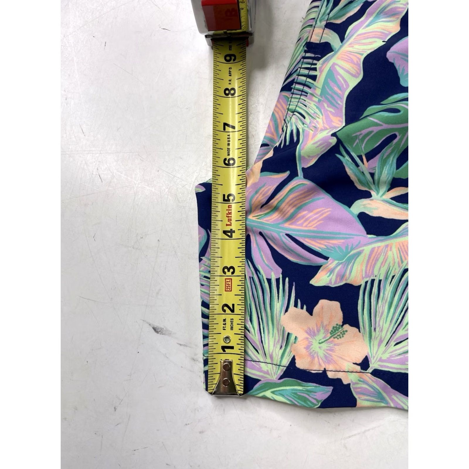 Chubbies Chubbies Mens Tropical Floral Swim Trunks Navy Mint Large Size US 33 - 4 Thumbnail