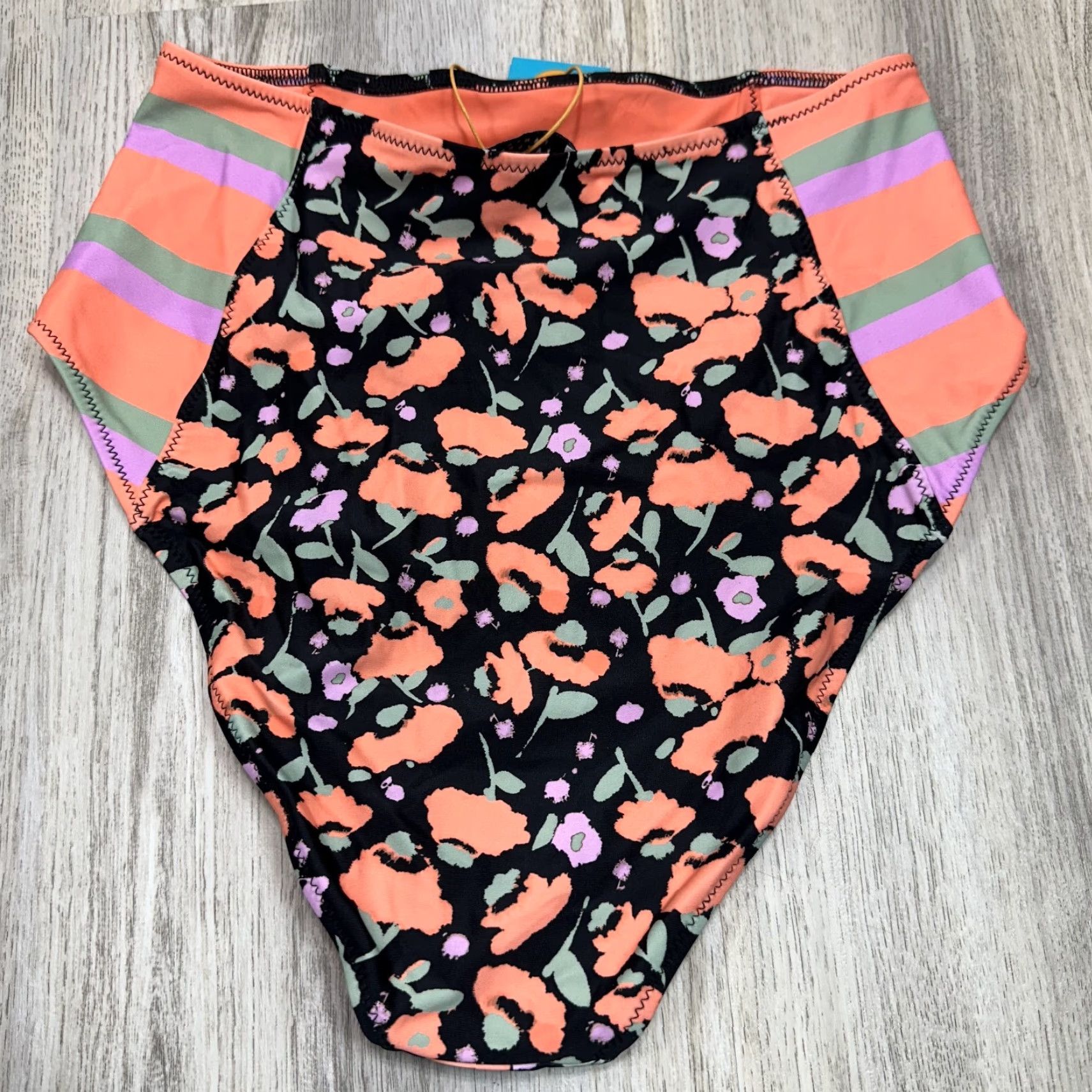 Tanya Taylor Tanya Taylor Swim Kaia Bikini Bottom Orange Black Floral High Waist Sz S Womens Size 28" / US 6 / IT 42 - 3 Thumbnail